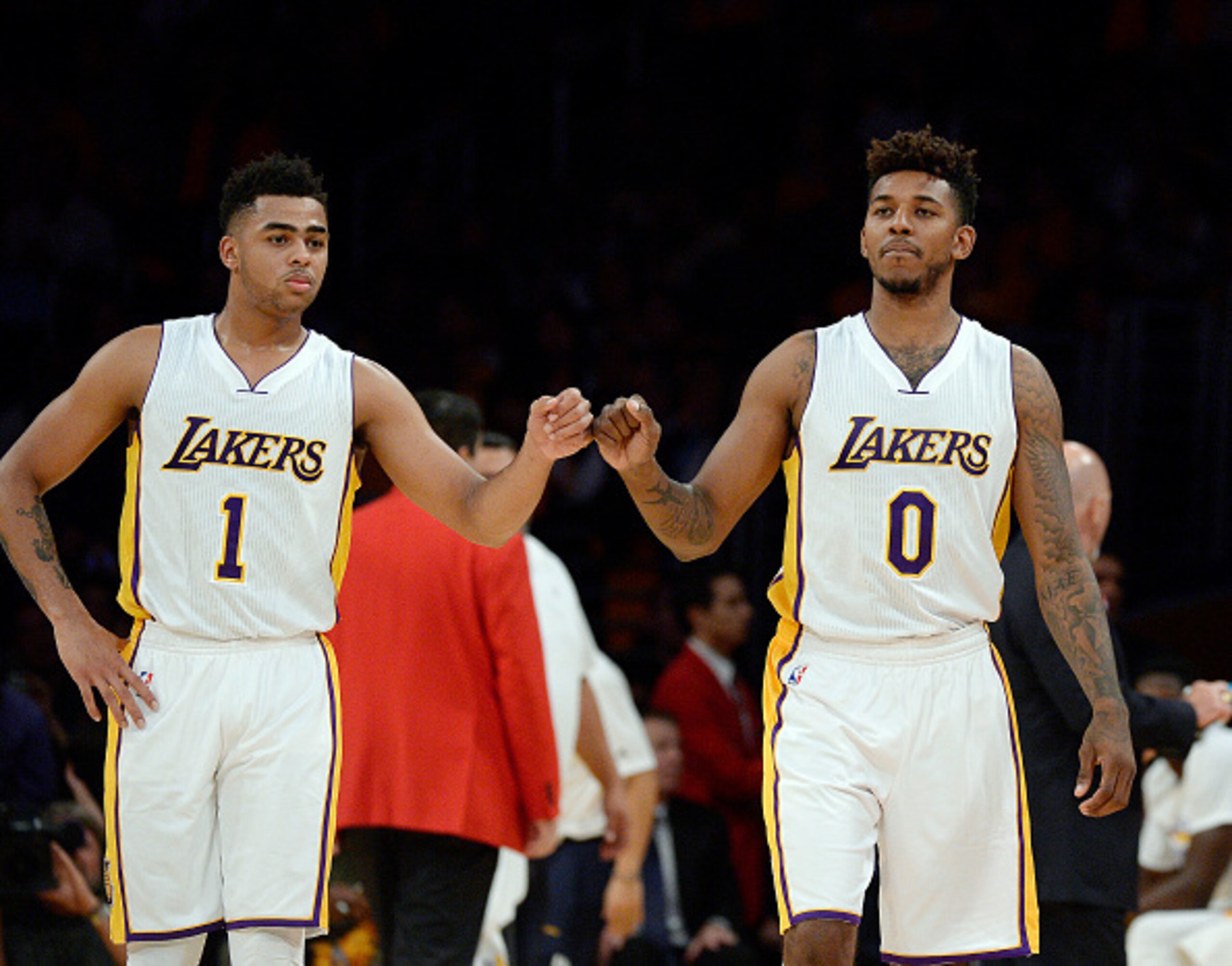 D'Angelo Russell (left) and Nick Young (right) aren't quite as friendly in the wake of the Lakers' locker room scandal. D'Angelo Russell (left) and Nick Young (right) aren't quite as friendly in the wake of the Lakers' locker room scandal.