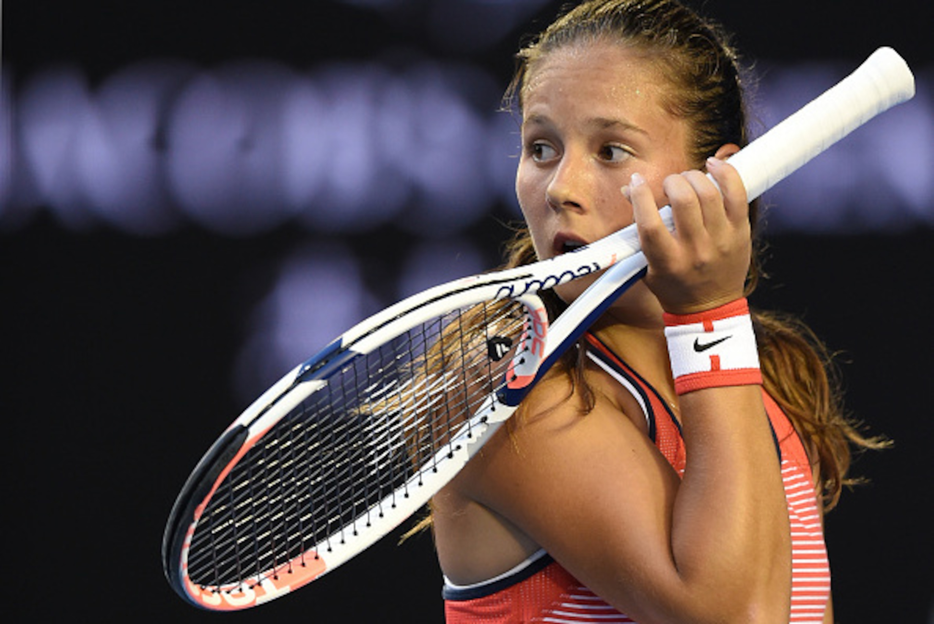 Daria Kasatkina during a match at the 2016 Australian Open.