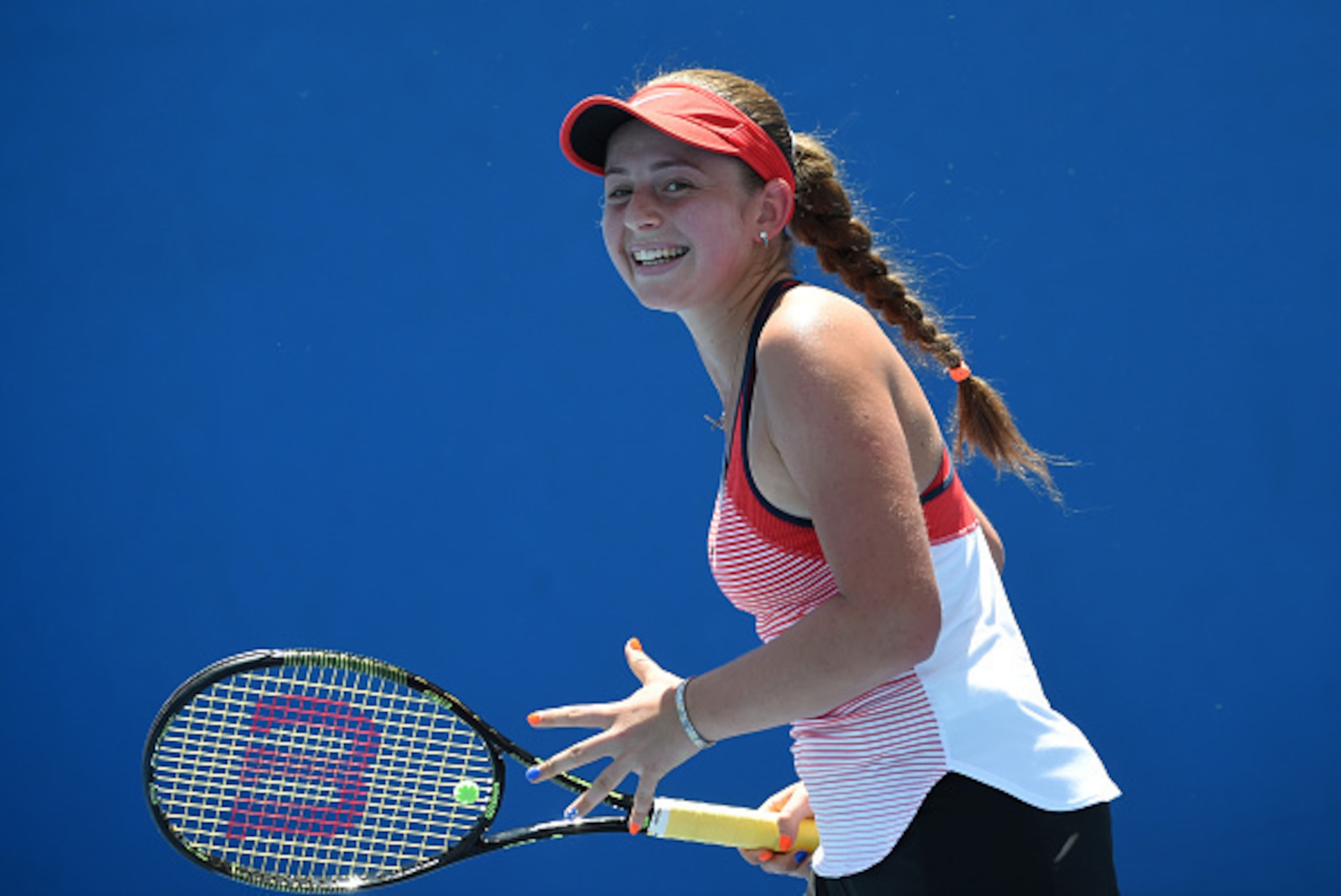 Jelena Ostapenko during a match at the 2016 Australian Open.
