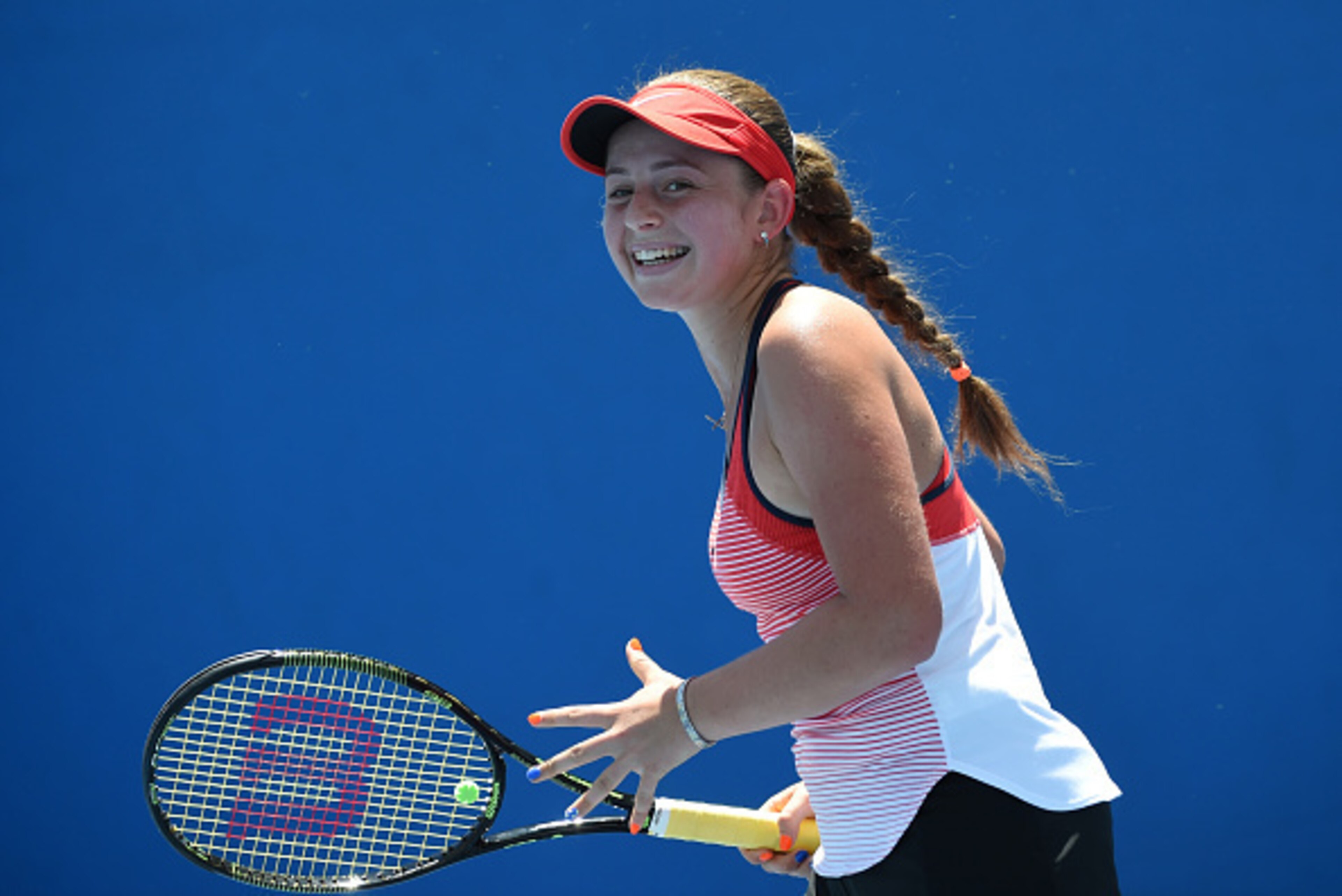 Jelena Ostapenko during a match at the 2016 Australian Open.
