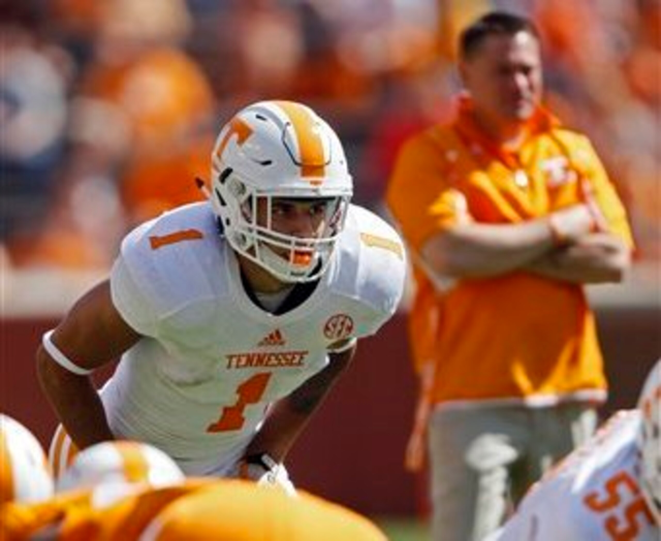 Tennessee RB Jalen Hurd and HC Butch Jones