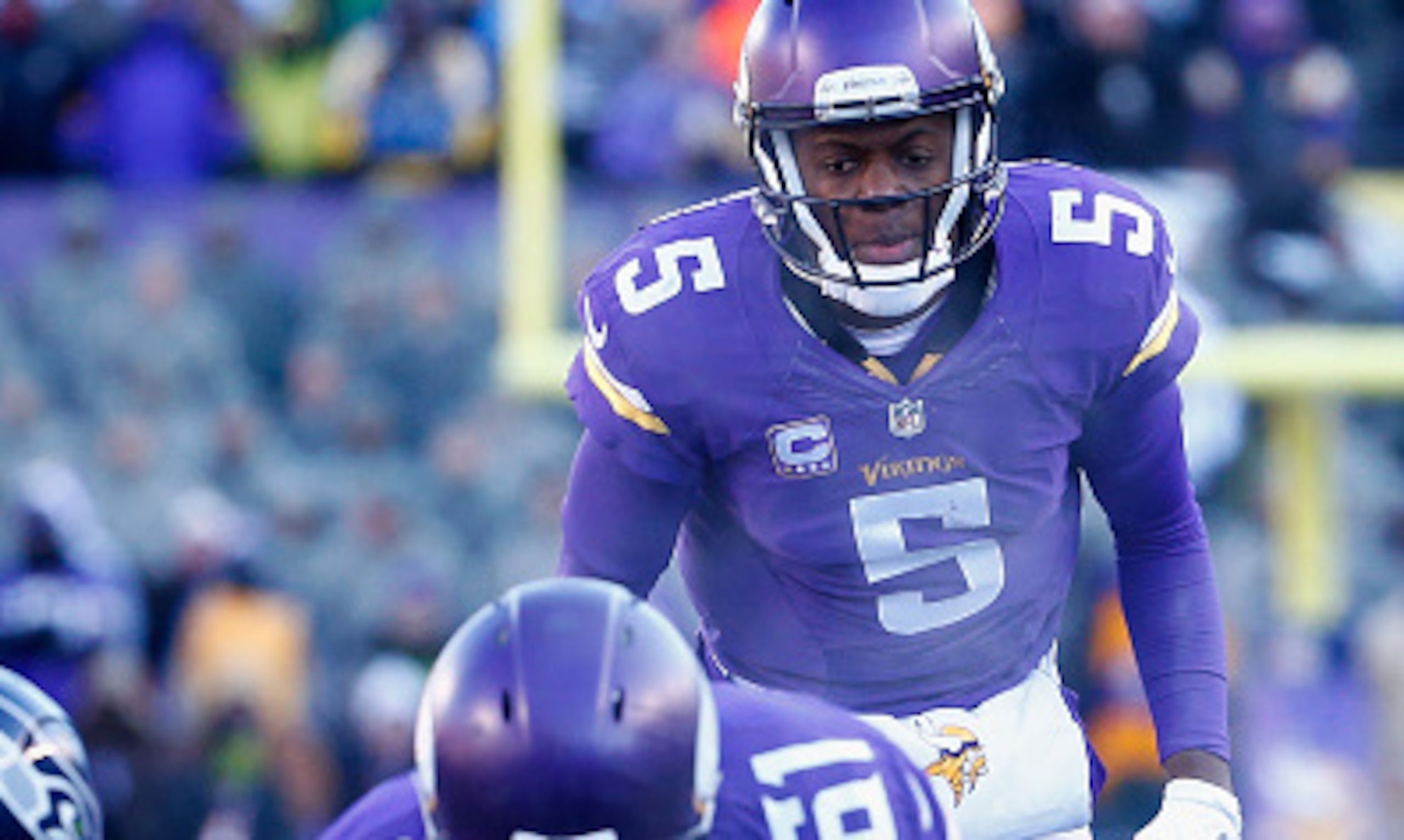 Vikiings quarterback Teddy Bridgewater should have some new blockers in front of him this season. Vikiings quarterback Teddy Bridgewater should have some new blockers in front of him this season.