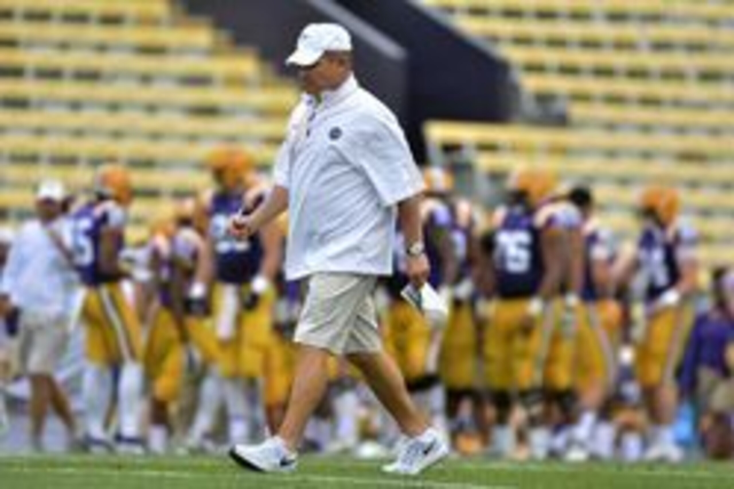 Les Miles has a lot to be happy about after LSU's spring practice. Les Miles has a lot to be happy about after LSU's spring practice.