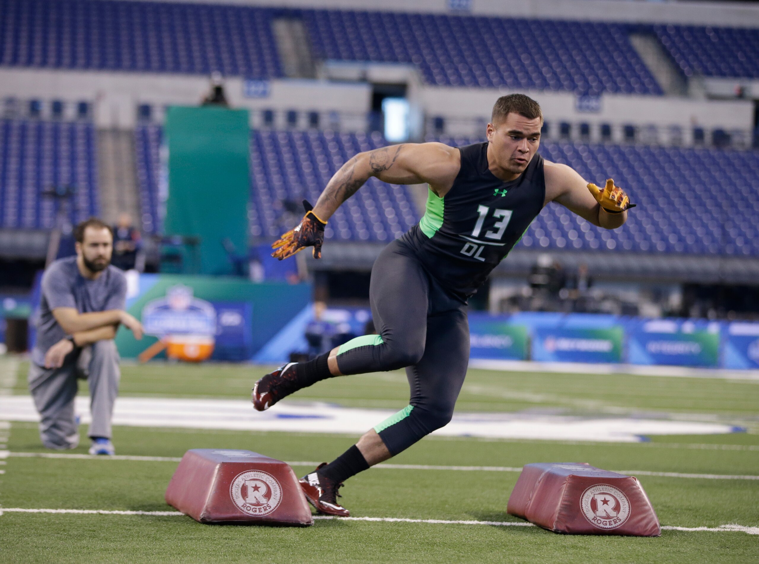 Kamalei Correa of Boise State University is listed as a defensive end but should translate to an outside linebacker in the NFL.