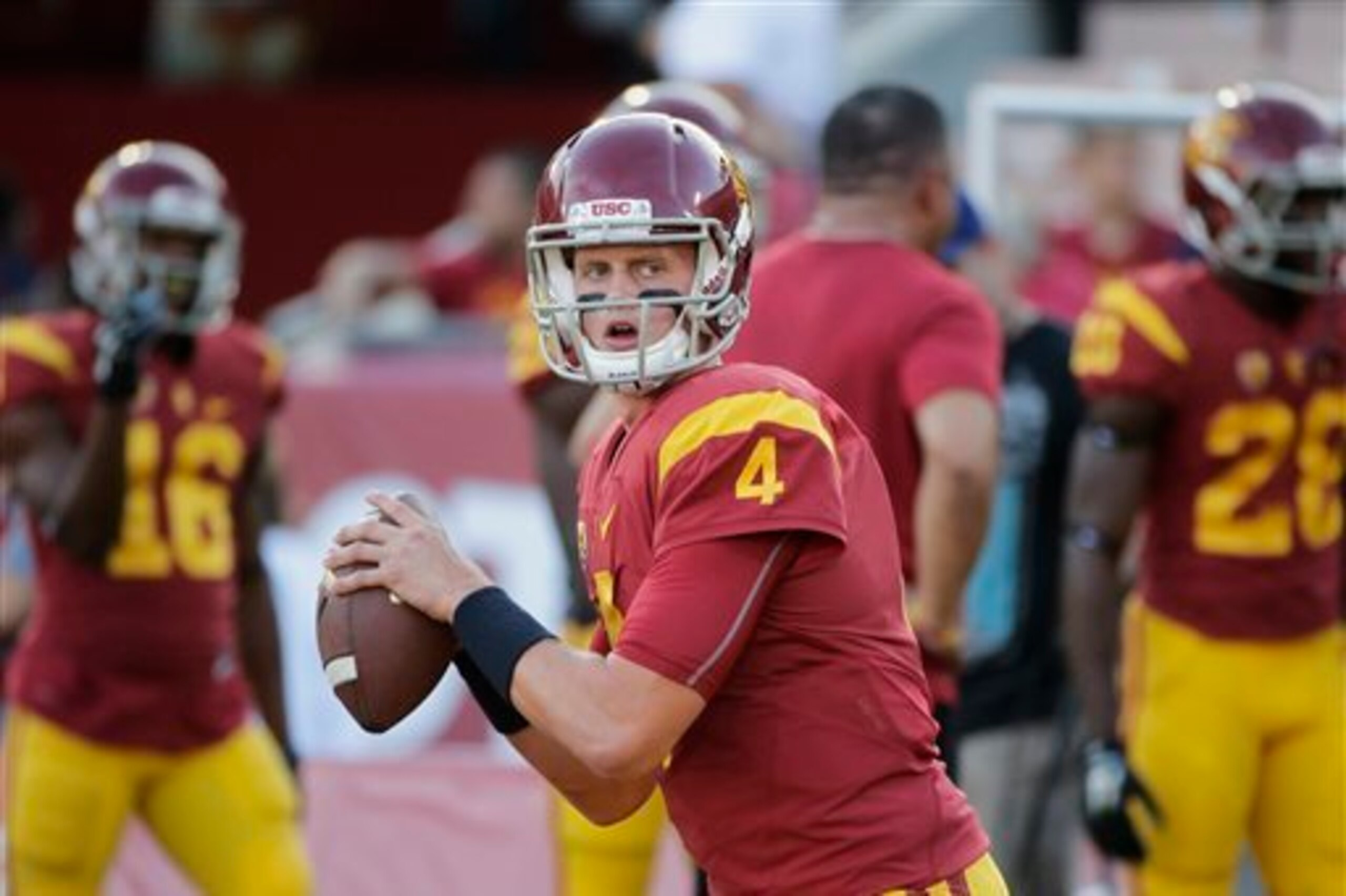 Sam Darnold was very impressive in Southern California's spring game. Sam Darnold was very impressive in Southern California's spring game.