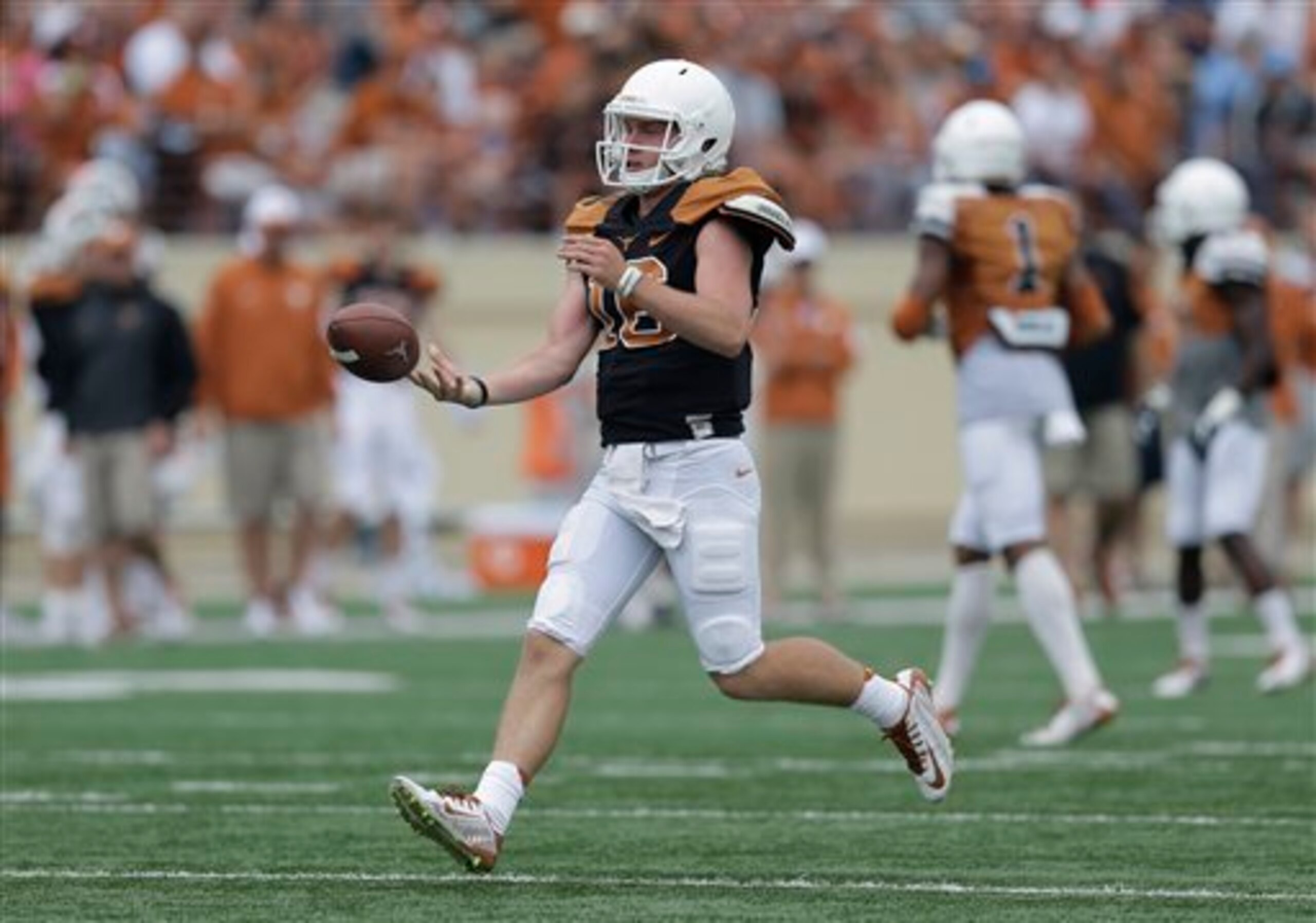 Shane Buechele was very impressive in Texas' spring game. Shane Buechele was very impressive in Texas' spring game.