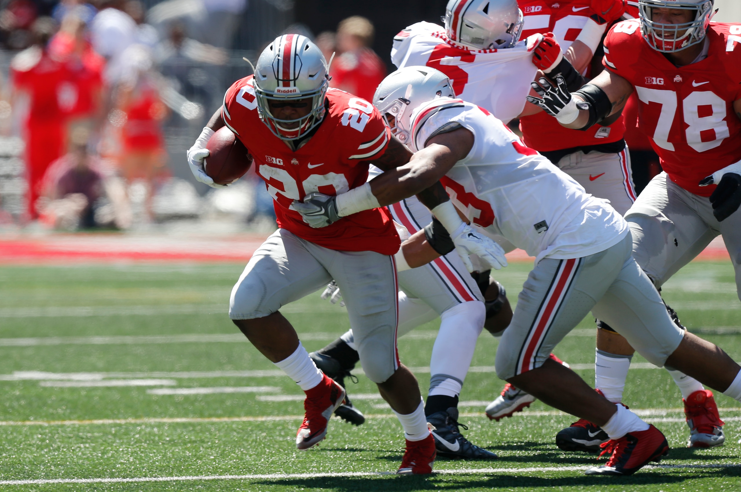 Mike Weber showed why he should be Ohio State's starting RB in the spring game. Mike Weber showed why he should be Ohio State's starting RB in the spring game.