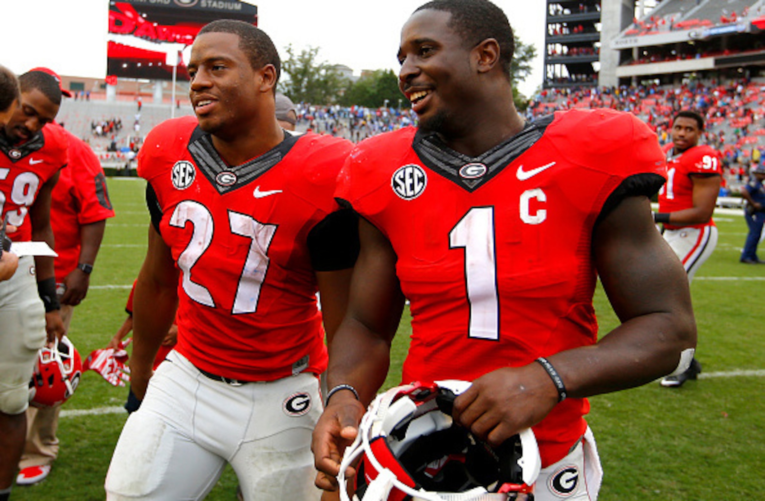 Georgia RB Nick Chubb (left) and RB Sony Michel (right)