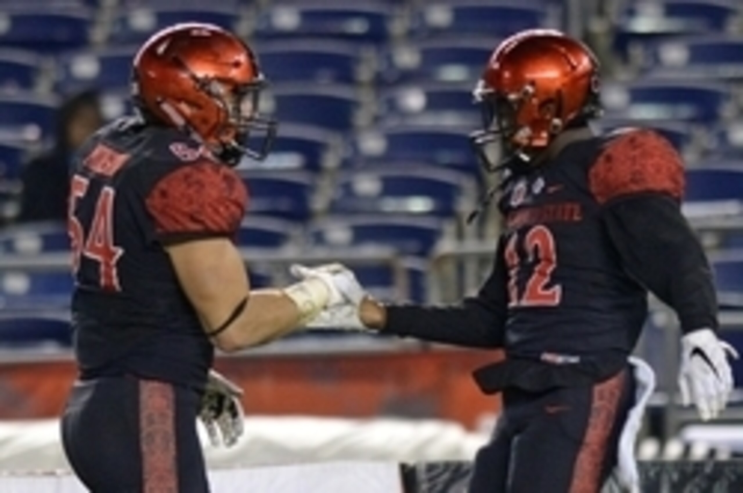 SDSU LB Calvin Munson and DB Malik Smith