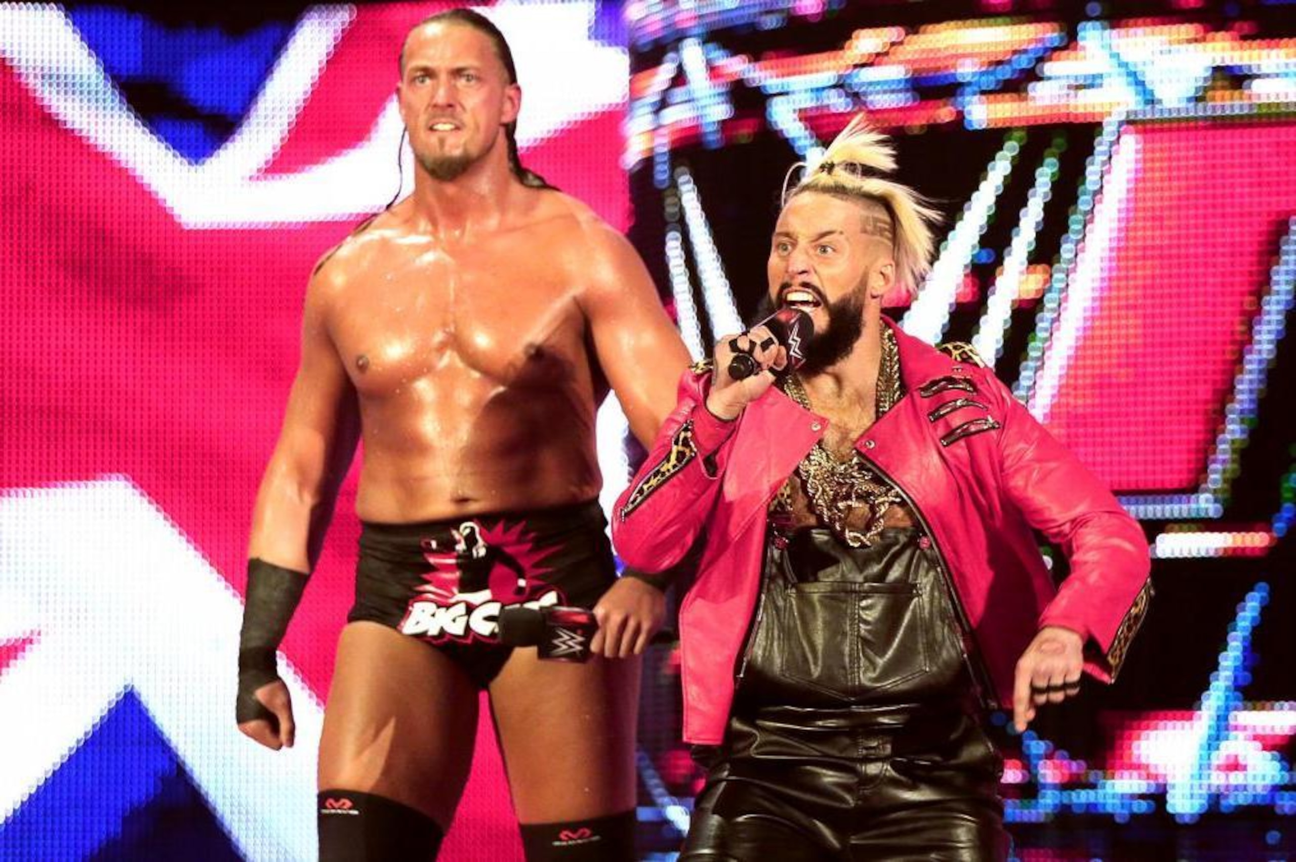 Enzo and Big Cass on Raw in London, England.