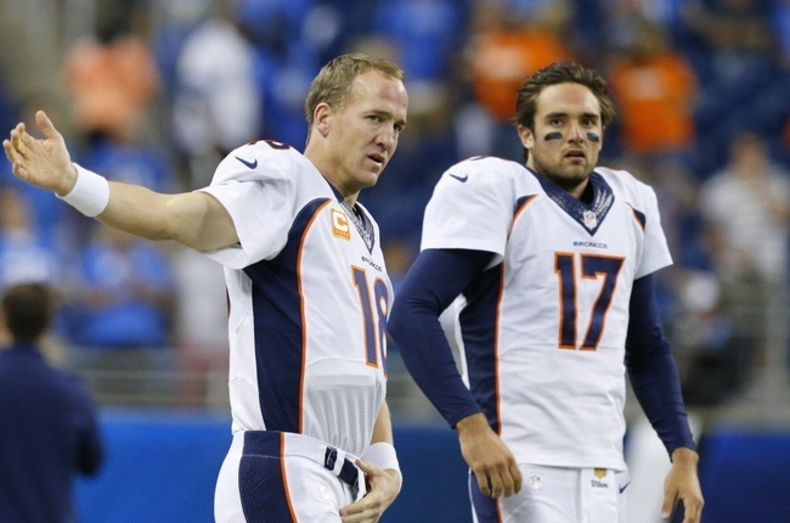 Peyton Manning (left) and Brock Osweiler