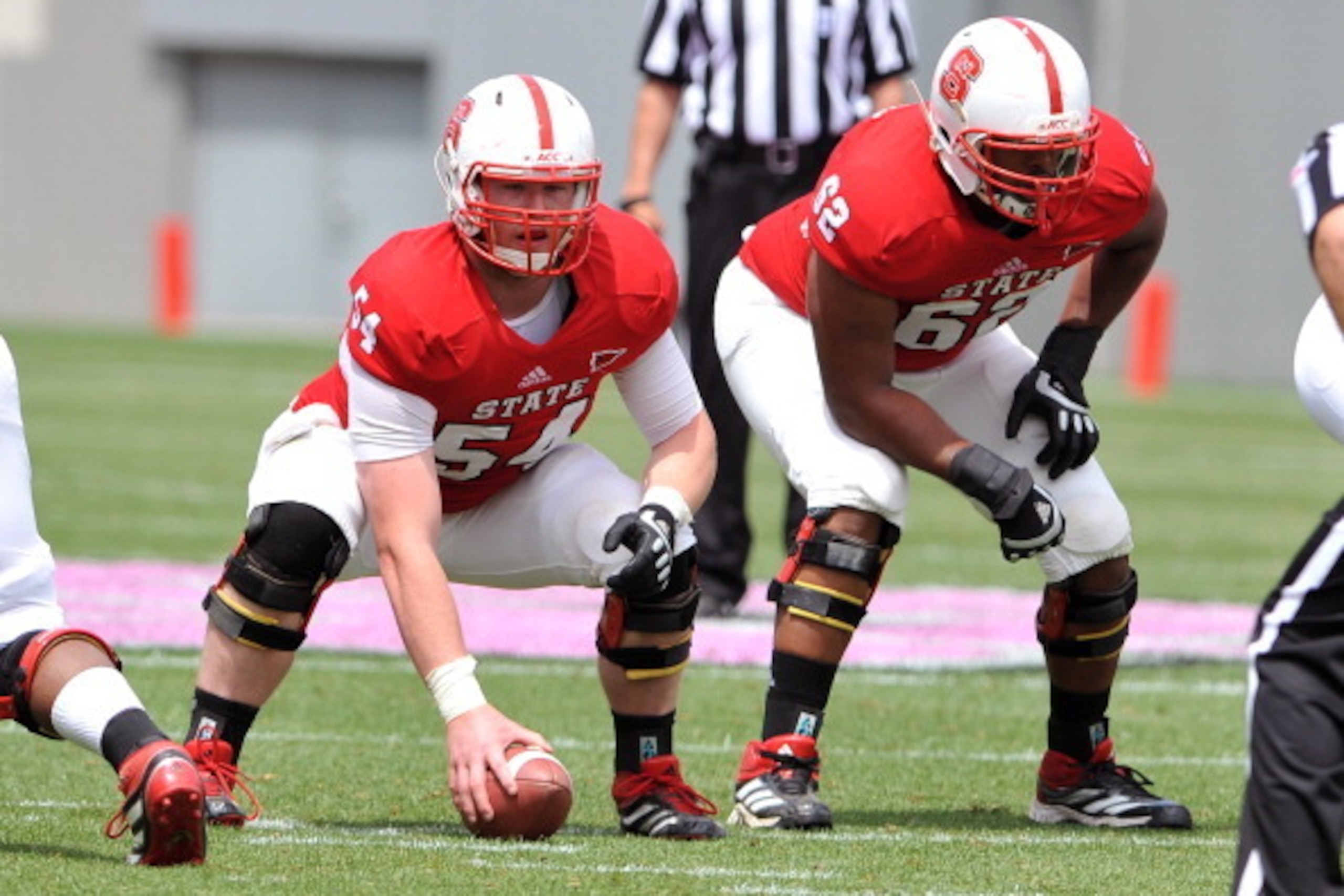Joe Thuney (54) played all over the offensive line at NC State.