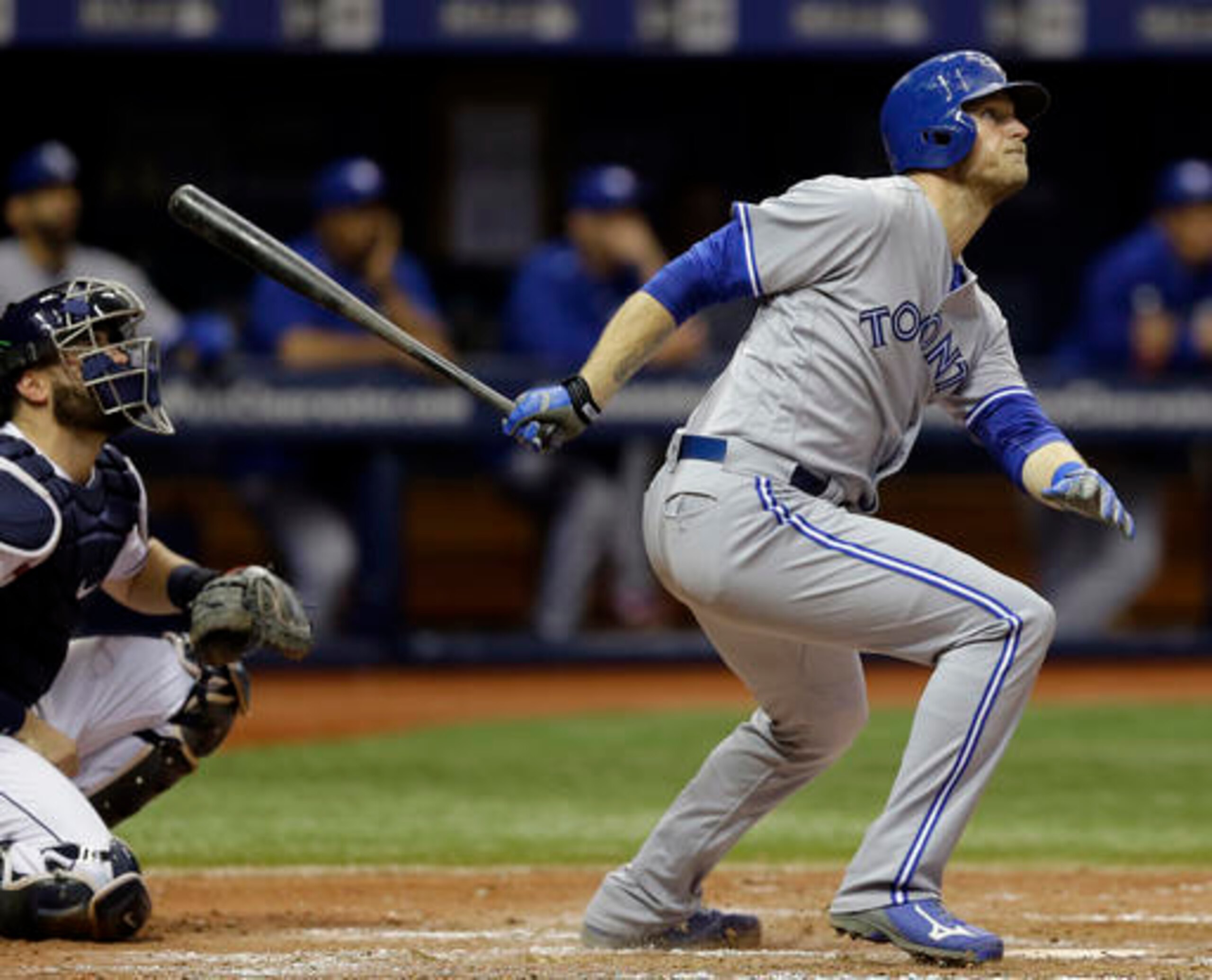Michael Saunders will score plenty of runs batting first for the Toronto Blue Jays.
