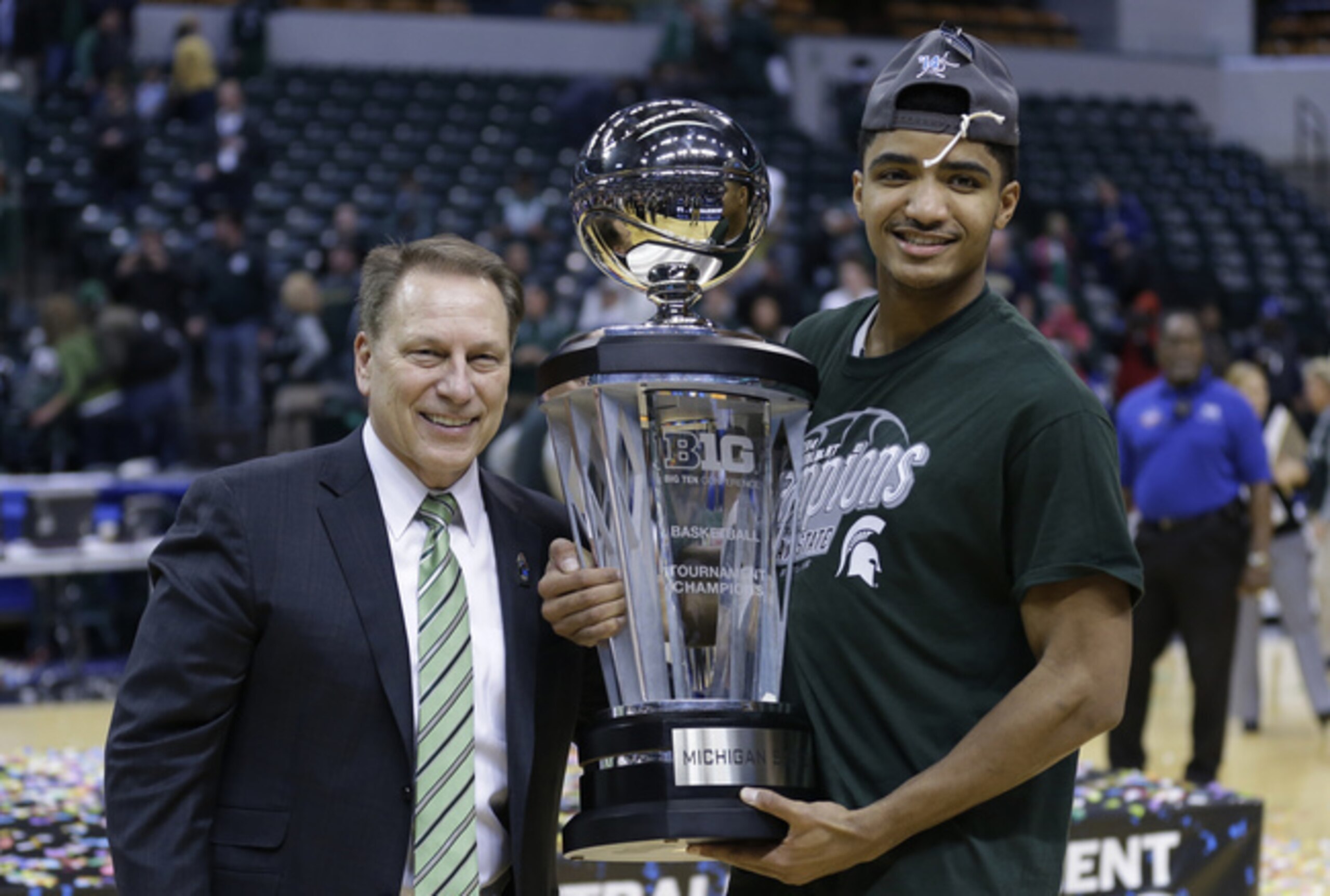 Tom Izzo (left) and Gary Harris