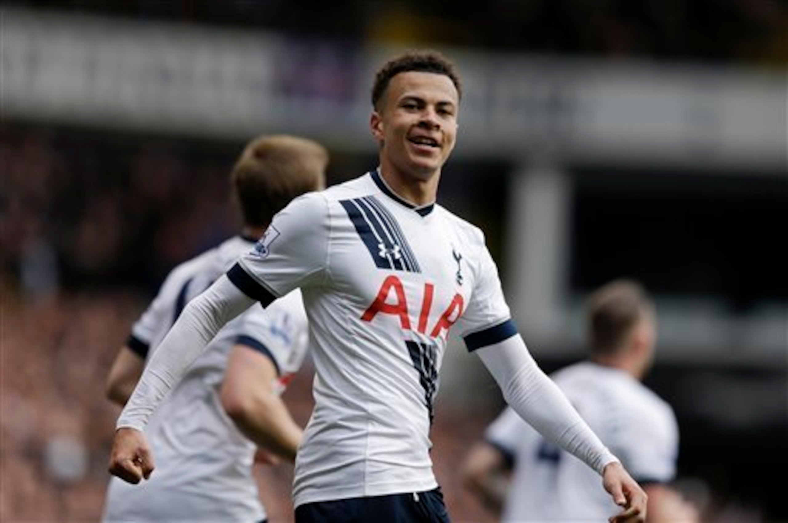 Dele Alli celebrates his goal in Tottenham's 3-0 win over Manchester United.