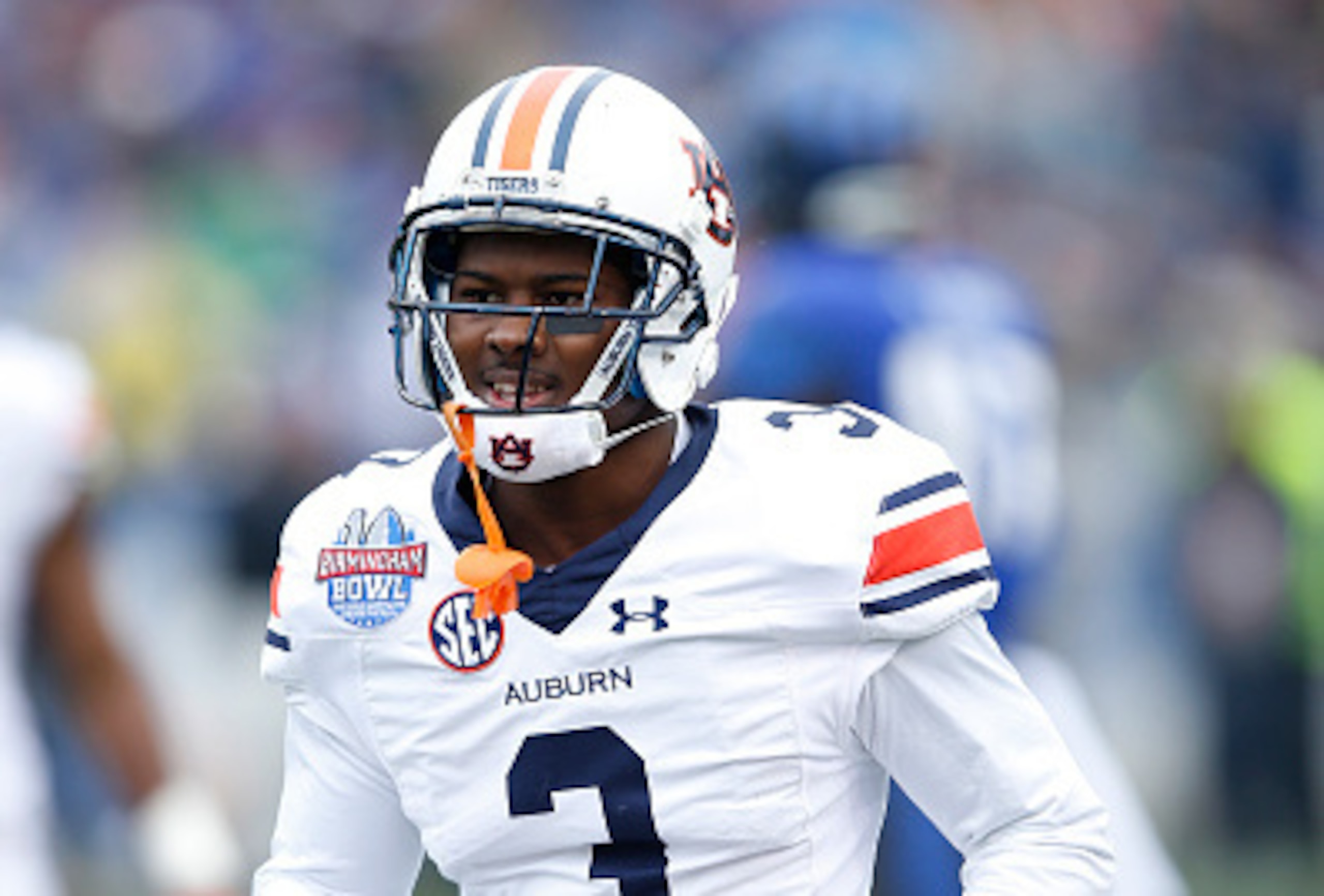BIRMINGHAM, AL - DECEMBER 30: Jonathan Jones #3 of the Auburn Tigers in action against the Memphis Tigers during the Birmingham Bowl at Legion Field on December 30, 2015 in Birmingham, Alabama. Auburn defeated Memphis 31-10. (Photo by Joe Robbins/Getty Im