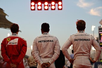 Sebastian Vettel, Lewis Hamilton and Nico Rosberg