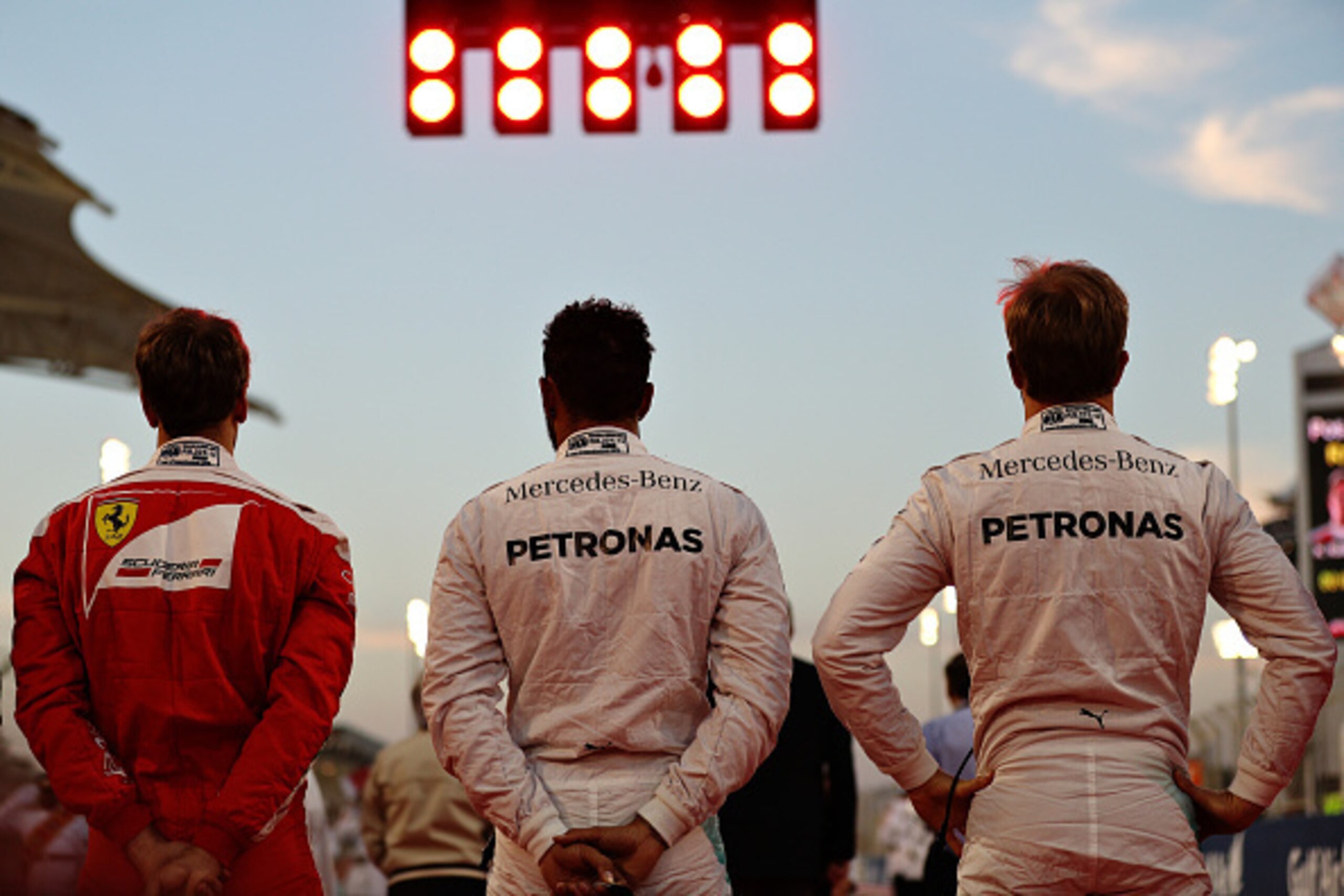 Sebastian Vettel, Lewis Hamilton and Nico Rosberg