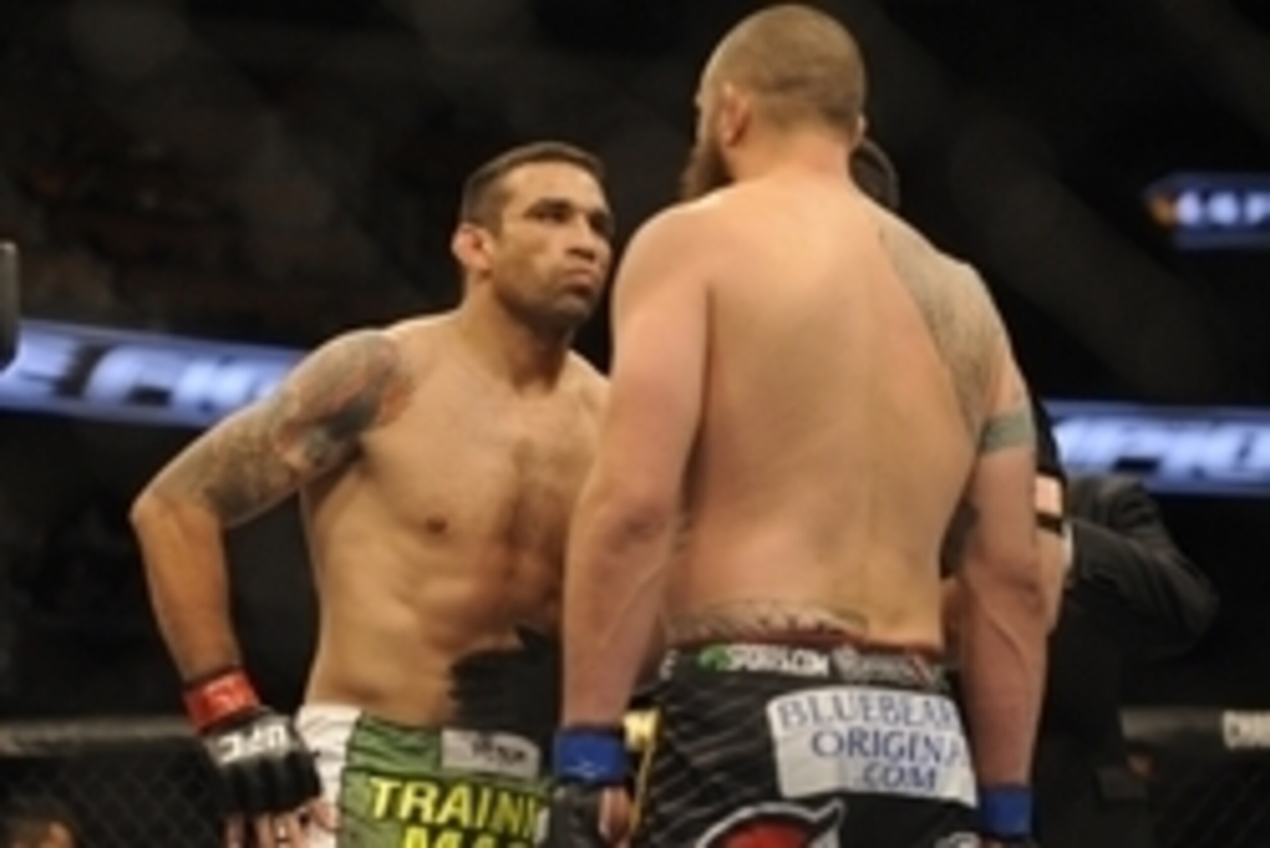 Fabricio Werdum (left) and Travis Browne face off.