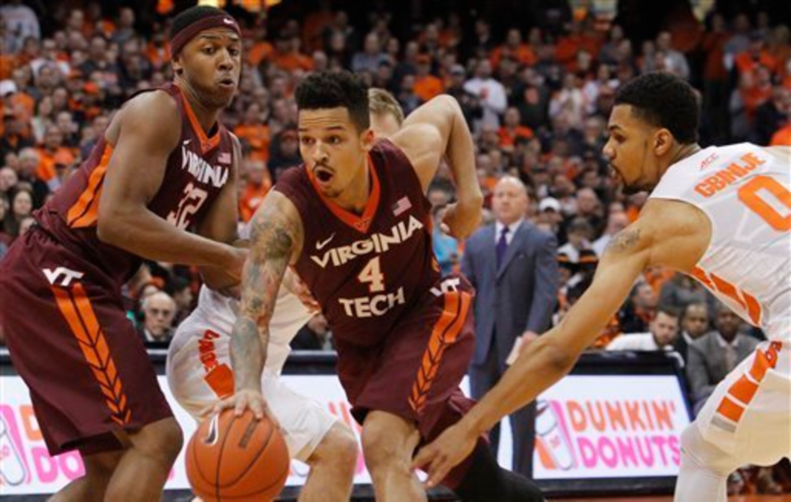 Seth Allen (4) and Zach LeDay (32)