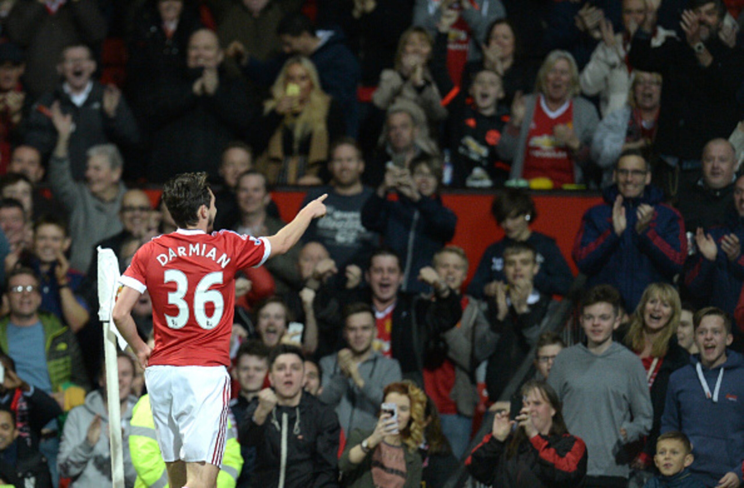 Matteo Darmian celebrates his goal against Crystal Palace. Matteo Darmian celebrates his goal against Crystal Palace.