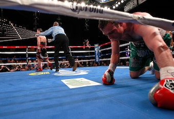 Sergio Martinez climbed off the canvas to win at Madison Square Garden Theater.
