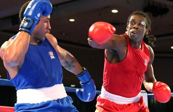 American heavyweight Cam Awesome, right, and other male boxers won't wear headgear in Rio.