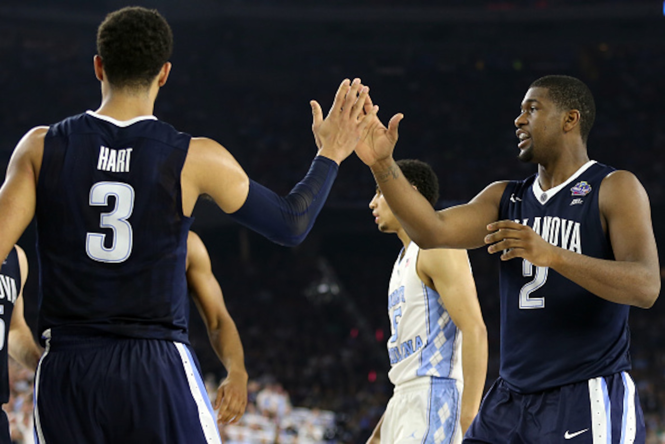 Josh Hart (3) and Kris Jenkins Josh Hart (3) and Kris Jenkins