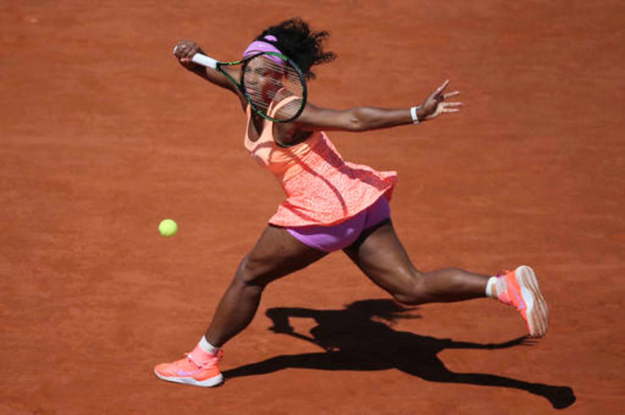 Serena Williams during a match at the 2015 French Open.