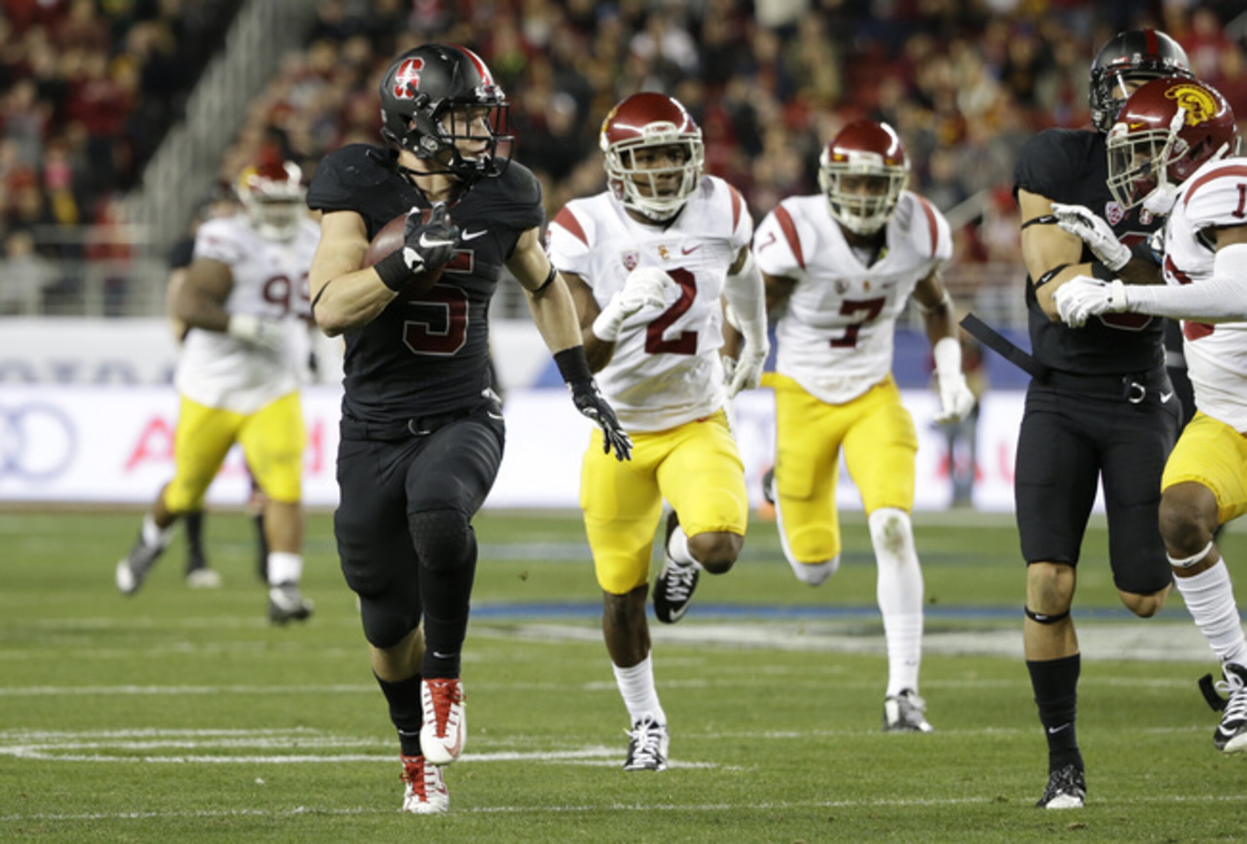 Christian McCaffrey makes an impact all over the field for Stanford.