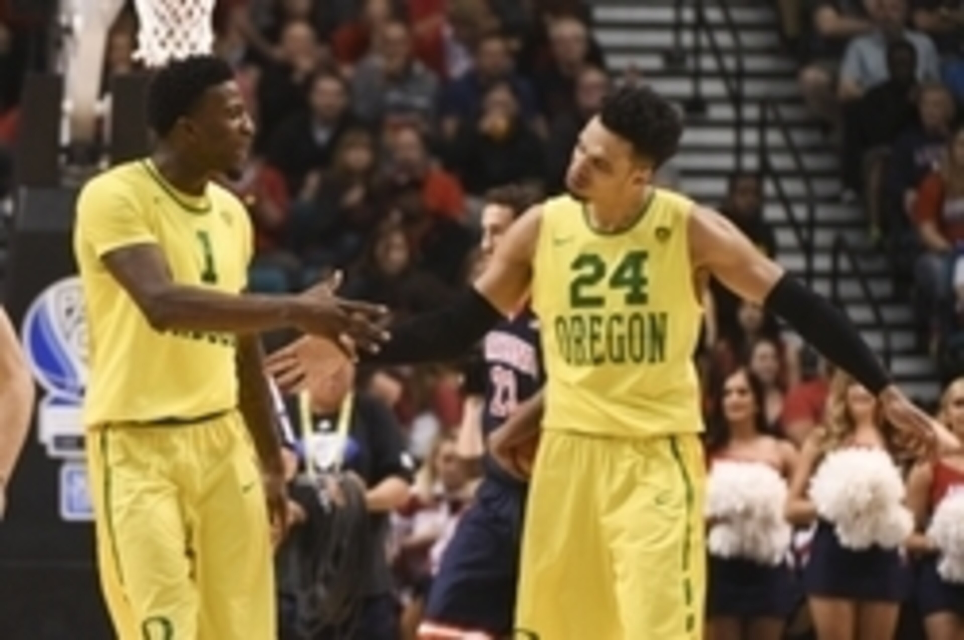 Dillon Brooks (24) and Jordan Bell (1)
