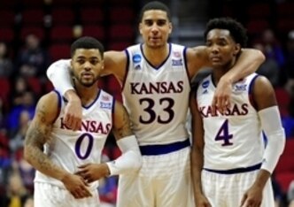 Frank Mason (0), Landen Lucas (33) and Devonte' Graham (4)
