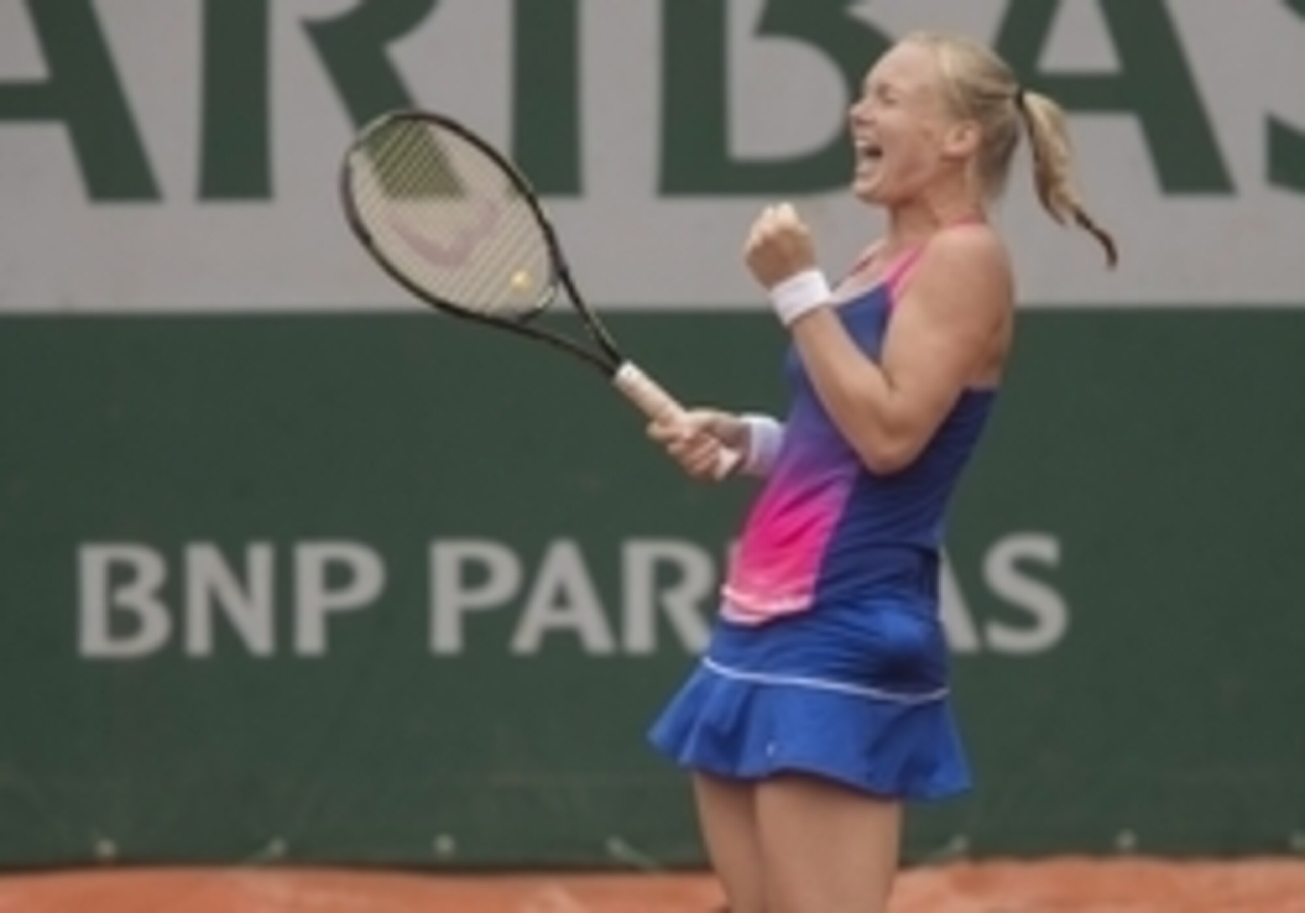 Bertens celebrates after her win over Keys at the 2016 French Open.