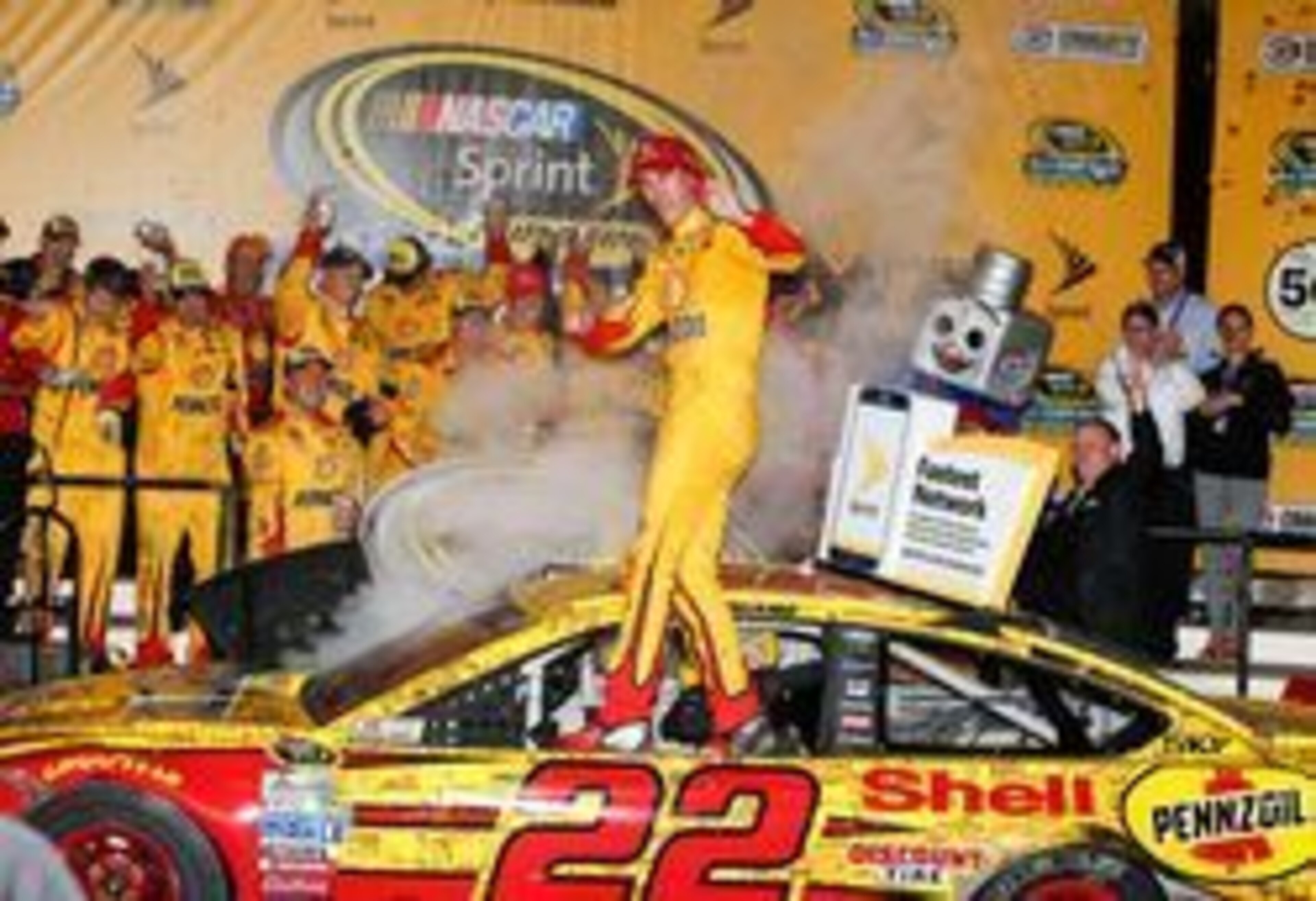 Joey Logano hasn't won a points race yet, but he did cash a $1 million check for winning the Sprint All-Star Race.