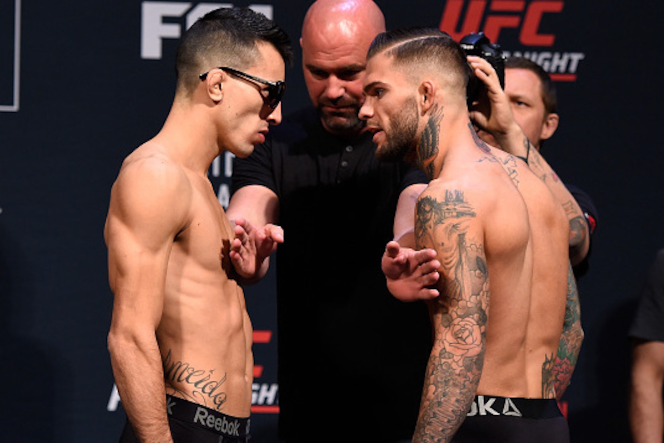 Thomas Almeida (left) and Cody Garbrandt faced off in the UFC Fight Night 88 main event.