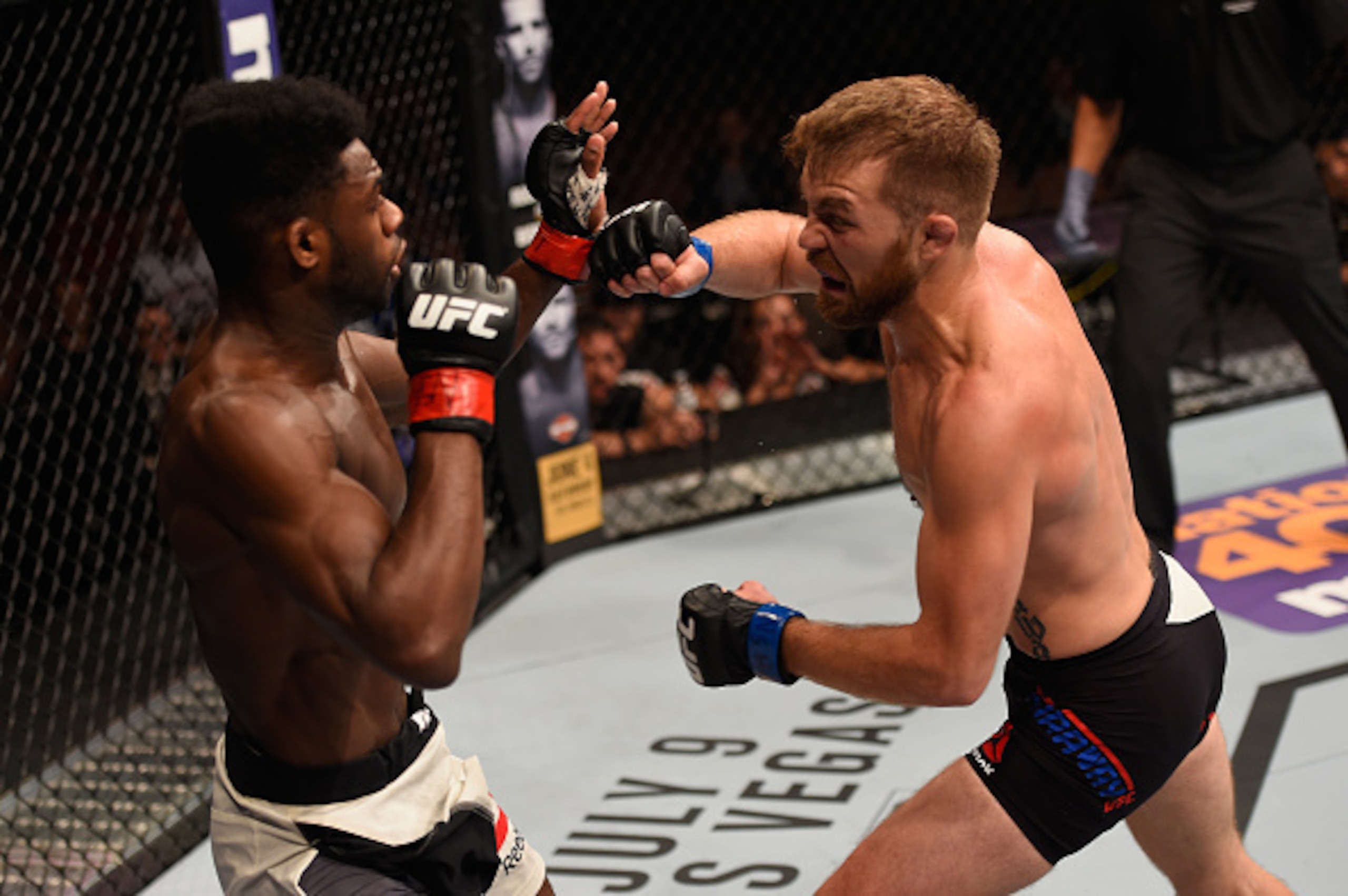 Bryan Caraway (right) upset Aljamain Sterling.