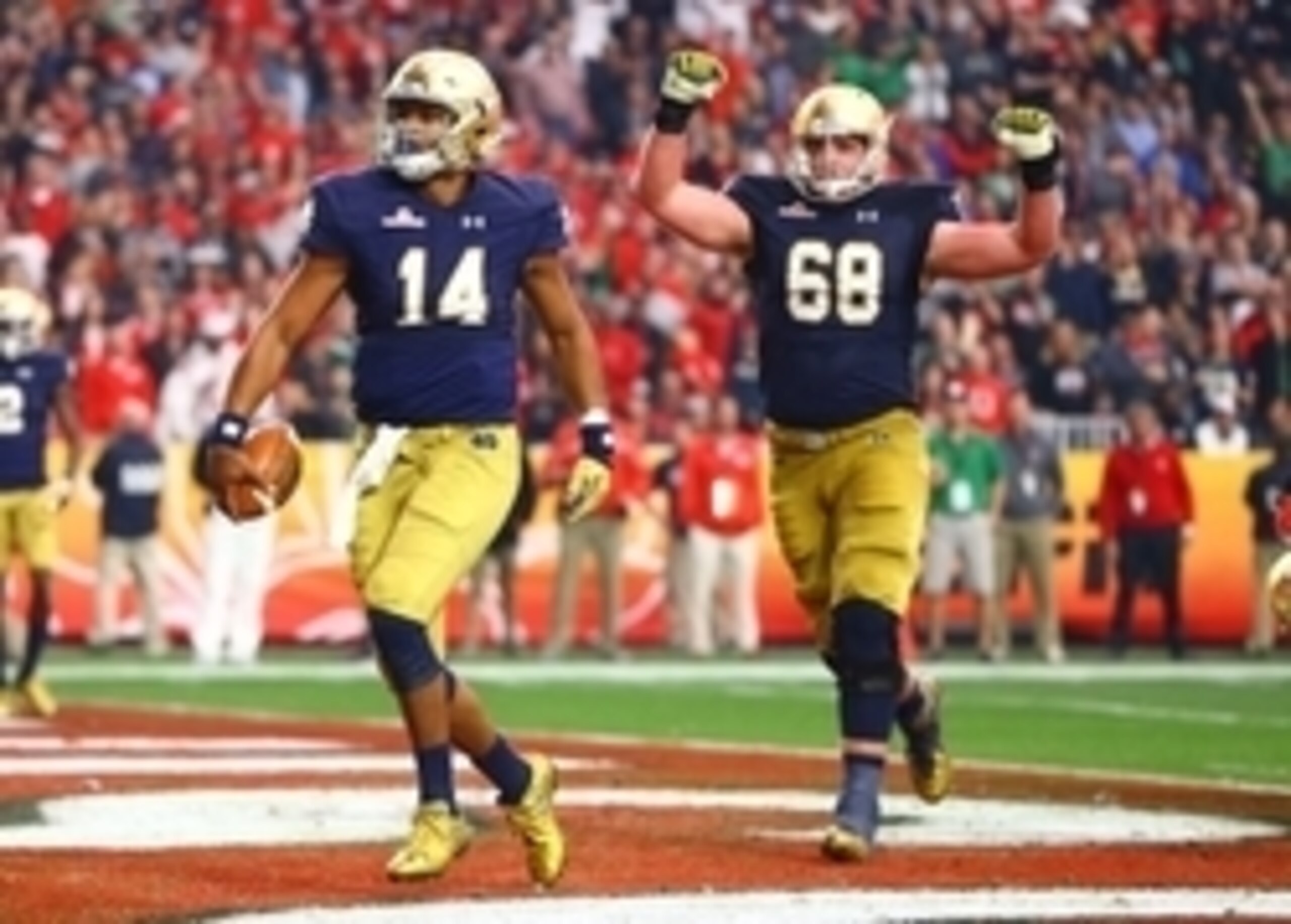 QB DeShone Kizer and offensive lineman Mike McGlinchey QB DeShone Kizer and offensive lineman Mike McGlinchey