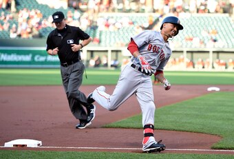 Mookie Betts recently thumped five homers in a two-game span.