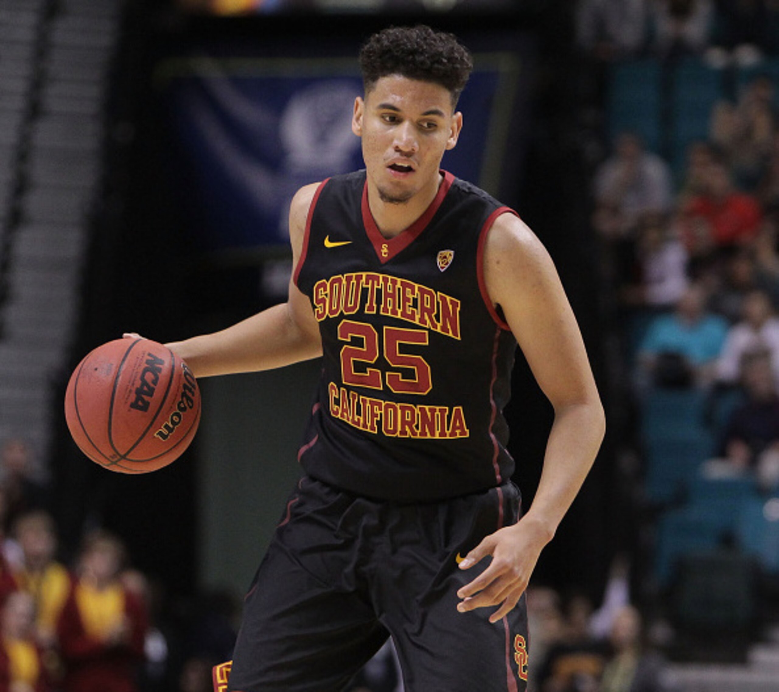 LAS VEGAS, NV - MARCH 10: Bennie Boatwright #25 of the USC Trojans handles the ball against the Utah Utes during a quarterfinal game of the Pac-12 Basketball Tournament at MGM Grand Garden Arena on March 10, 2016 in Las Vegas, Nevada. (Photo by Leon Ben LAS VEGAS, NV - MARCH 10: Bennie Boatwright #25 of the USC Trojans handles the ball against the Utah Utes during a quarterfinal game of the Pac-12 Basketball Tournament at MGM Grand Garden Arena on March 10, 2016 in Las Vegas, Nevada. (Photo by Leon Ben