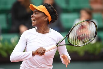 Venus Williams during a match at the 2016 French Open.