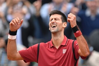 Novak Djokovic celebrates winning the 2016 French Open.
