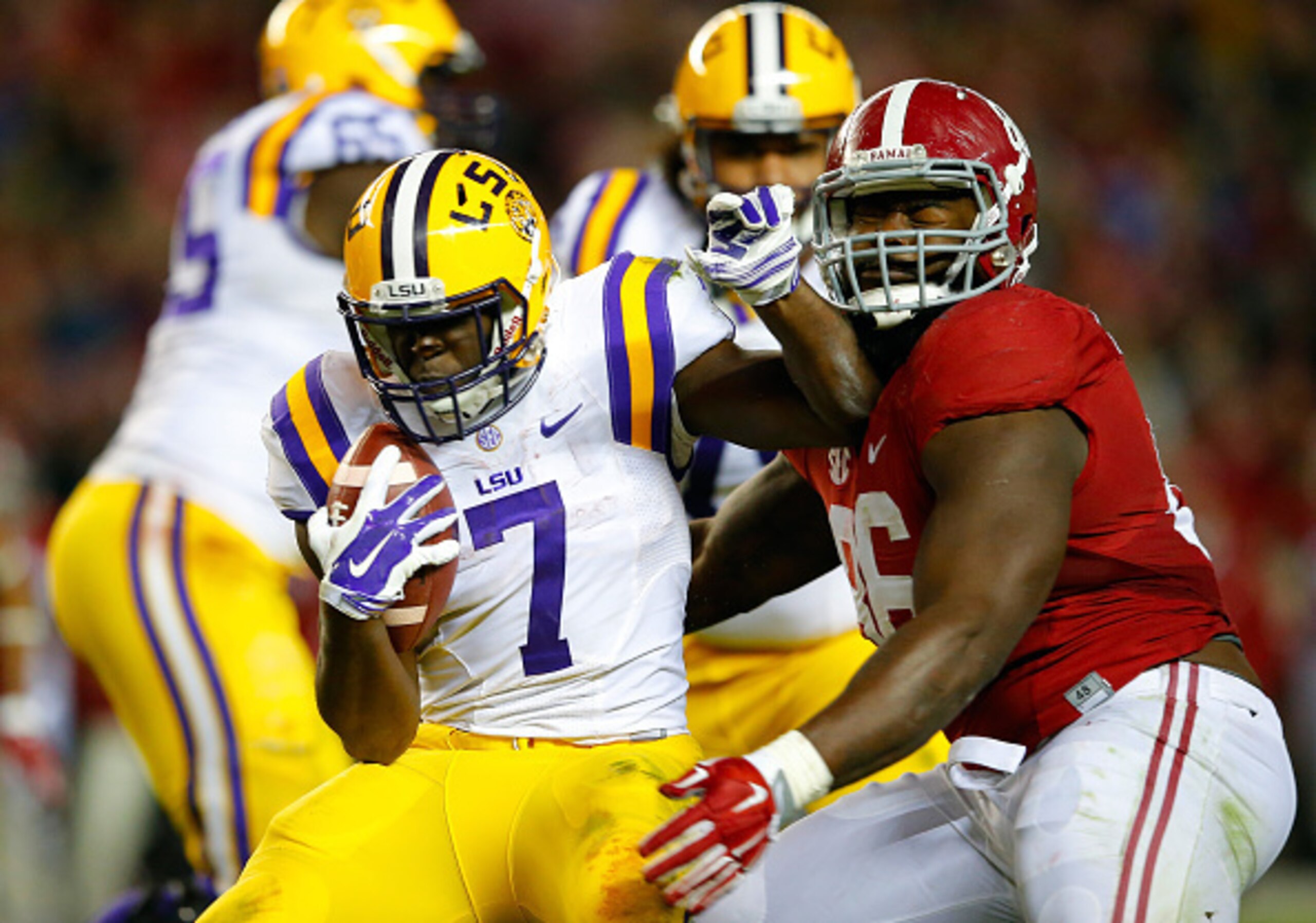 LSU RB Leonard Fournette (left)