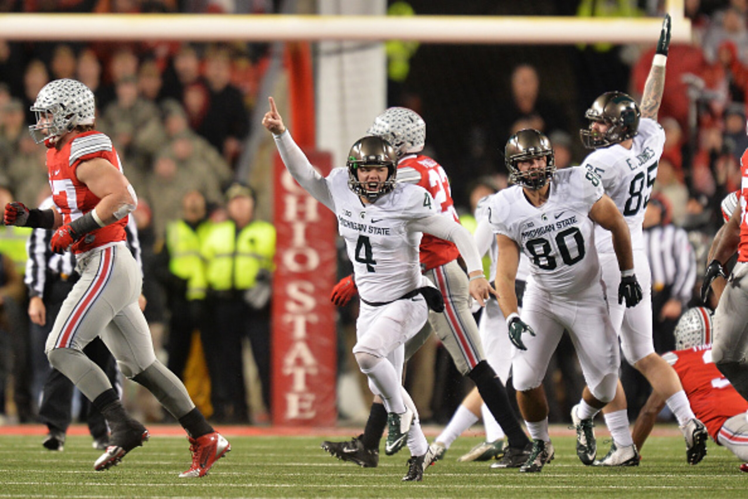 Michigan State K Michael Geiger (center)