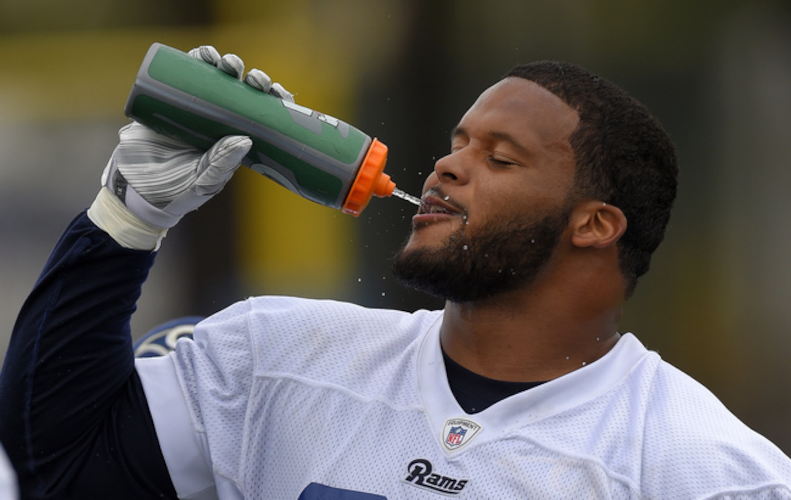 Rams defensive tackle Aaron Donald (99) participates in mandatory minicamp.