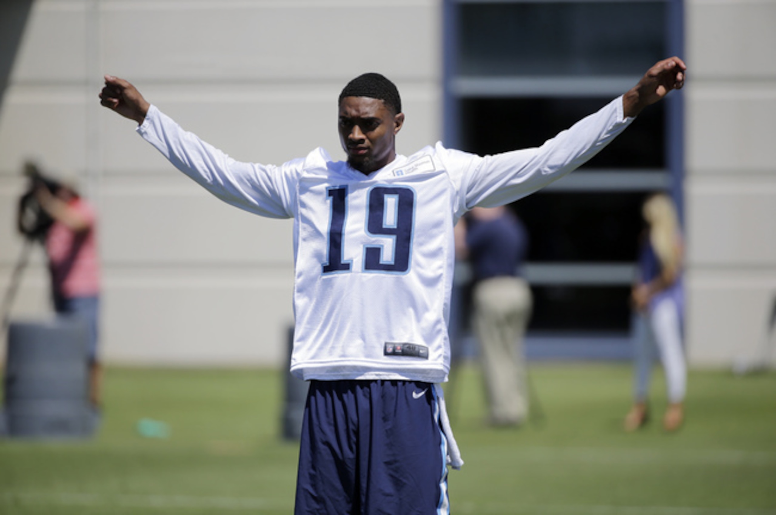 Rookie wideout Tajae Sharpe can help boost Tennessee's passing attack. Rookie wideout Tajae Sharpe can help boost Tennessee's passing attack.
