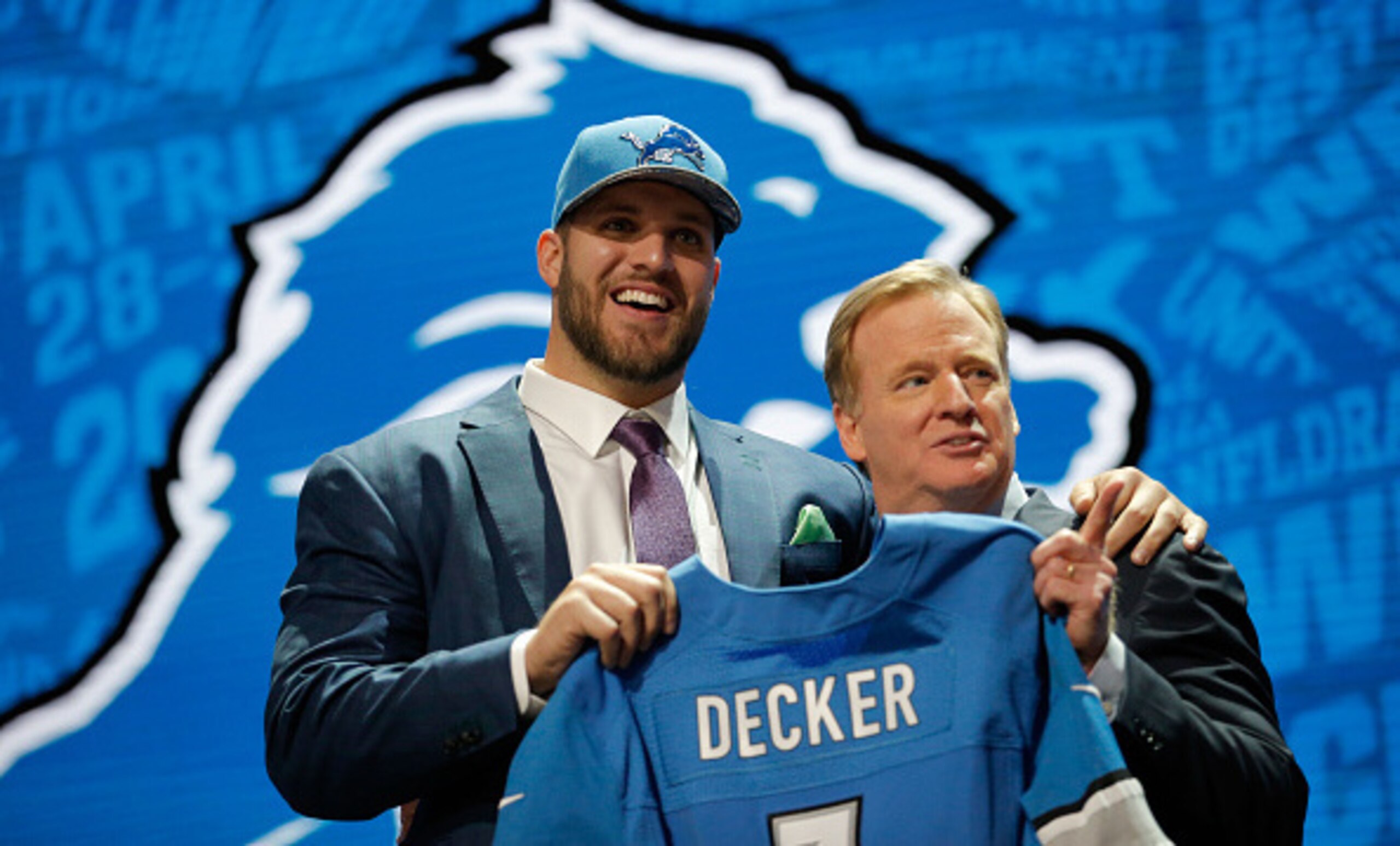 Lions rookie Taylor Decker may start the season as Detroit's left tackle. Lions rookie Taylor Decker may start the season as Detroit's left tackle.
