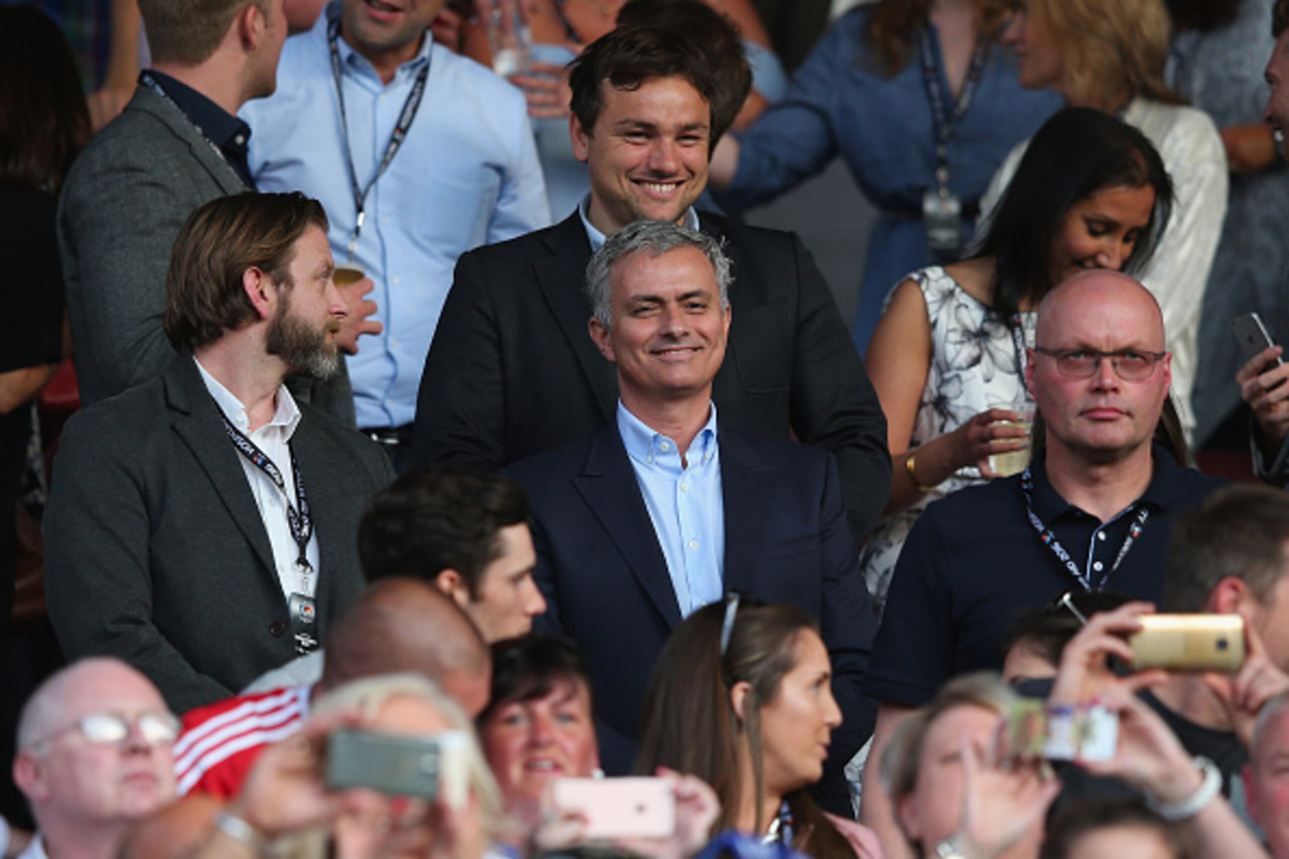 Jose Mourinho in the crowd for Soccer Aid at Old Trafford.