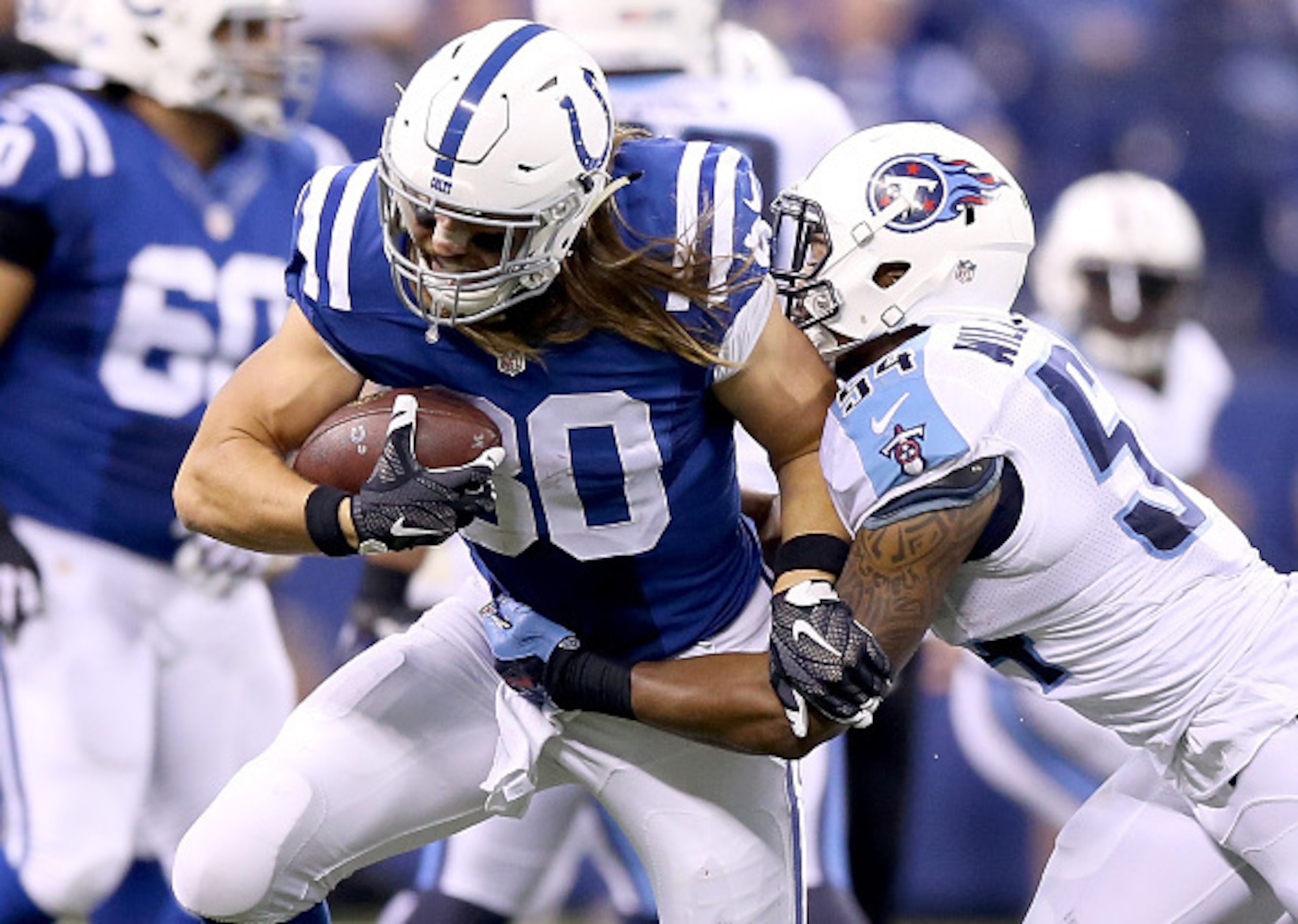 Coby Fleener caught 54 passes with the Colts last season. Coby Fleener caught 54 passes with the Colts last season.