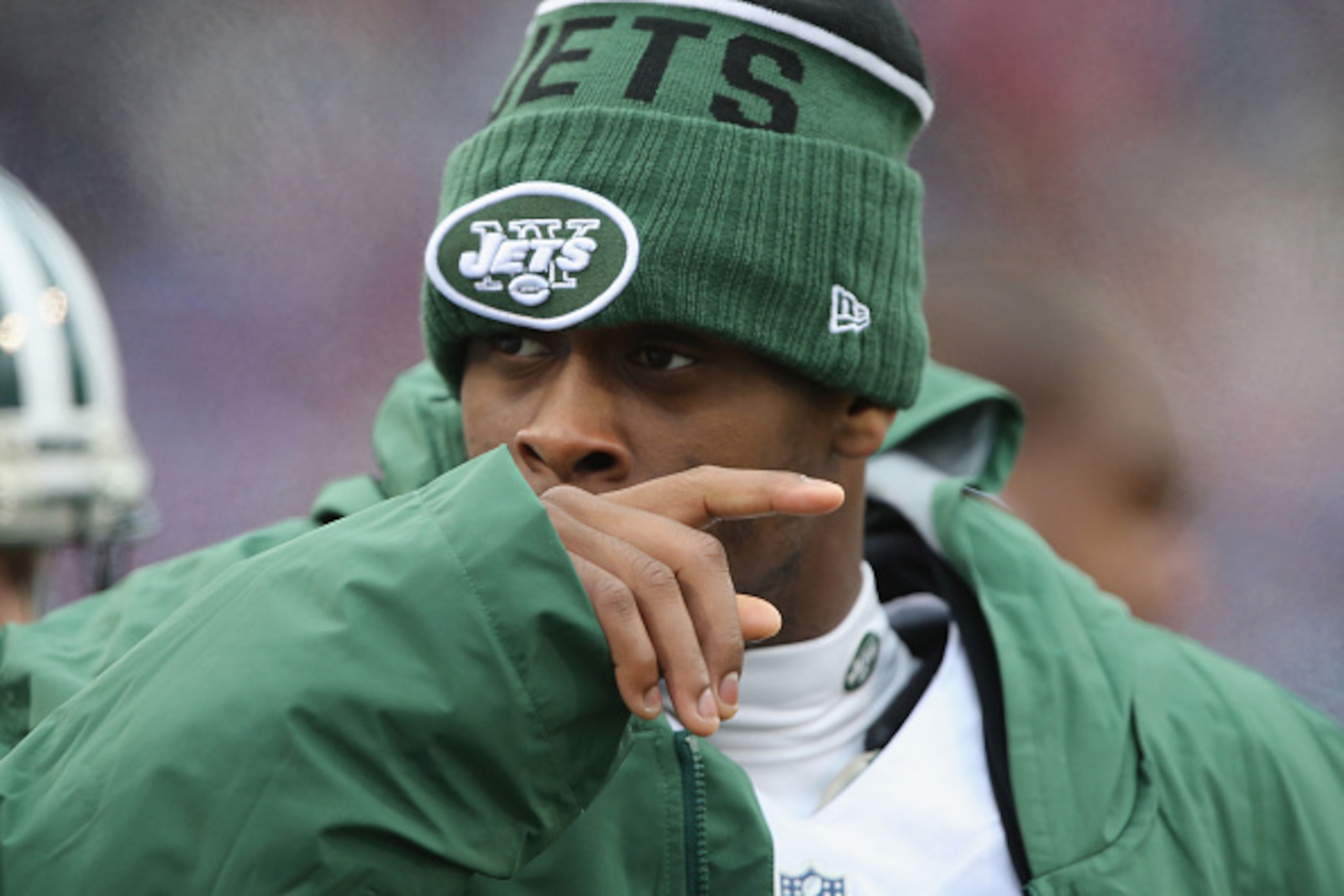 Ryan Fitzpatrick's absence from Jets minicamp created opportunities for QB Geno Smith (pictured). Ryan Fitzpatrick's absence from Jets minicamp created opportunities for QB Geno Smith (pictured).