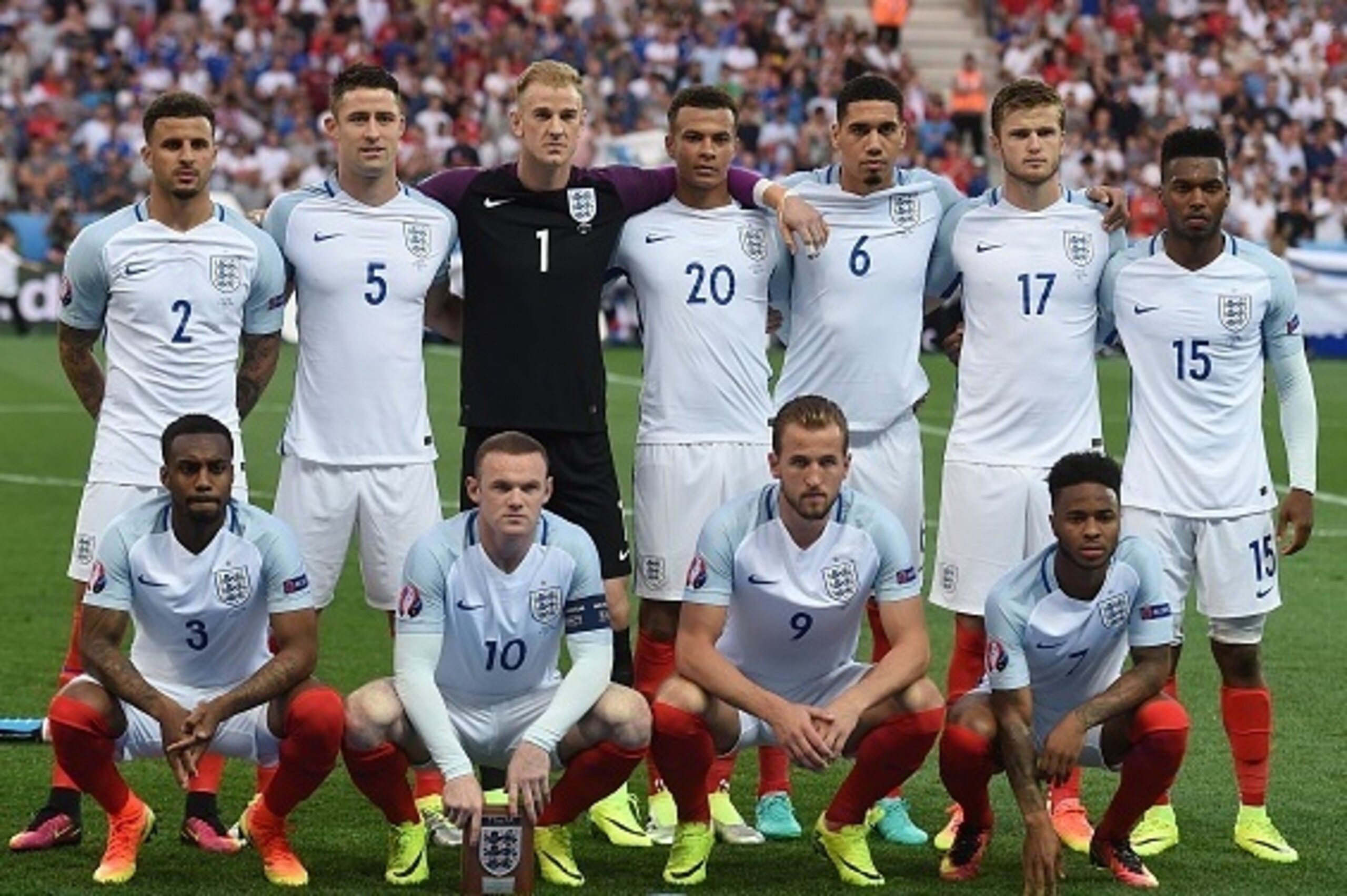 England's starting XI for their fateful Euro 2016 loss to Iceland.